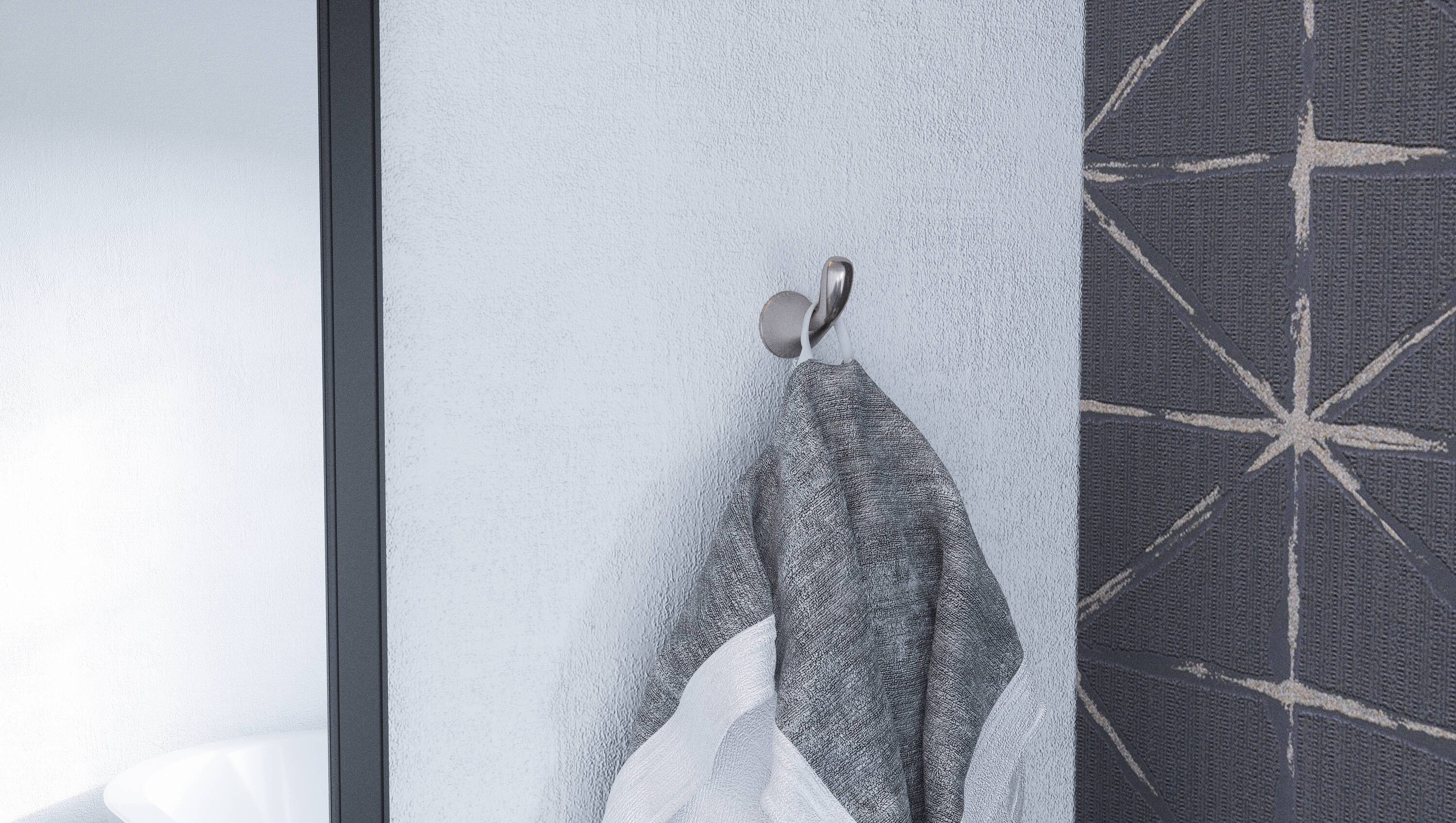 Colgador de toallas de pared de níquel cepillado Design House Ames con un solo gancho