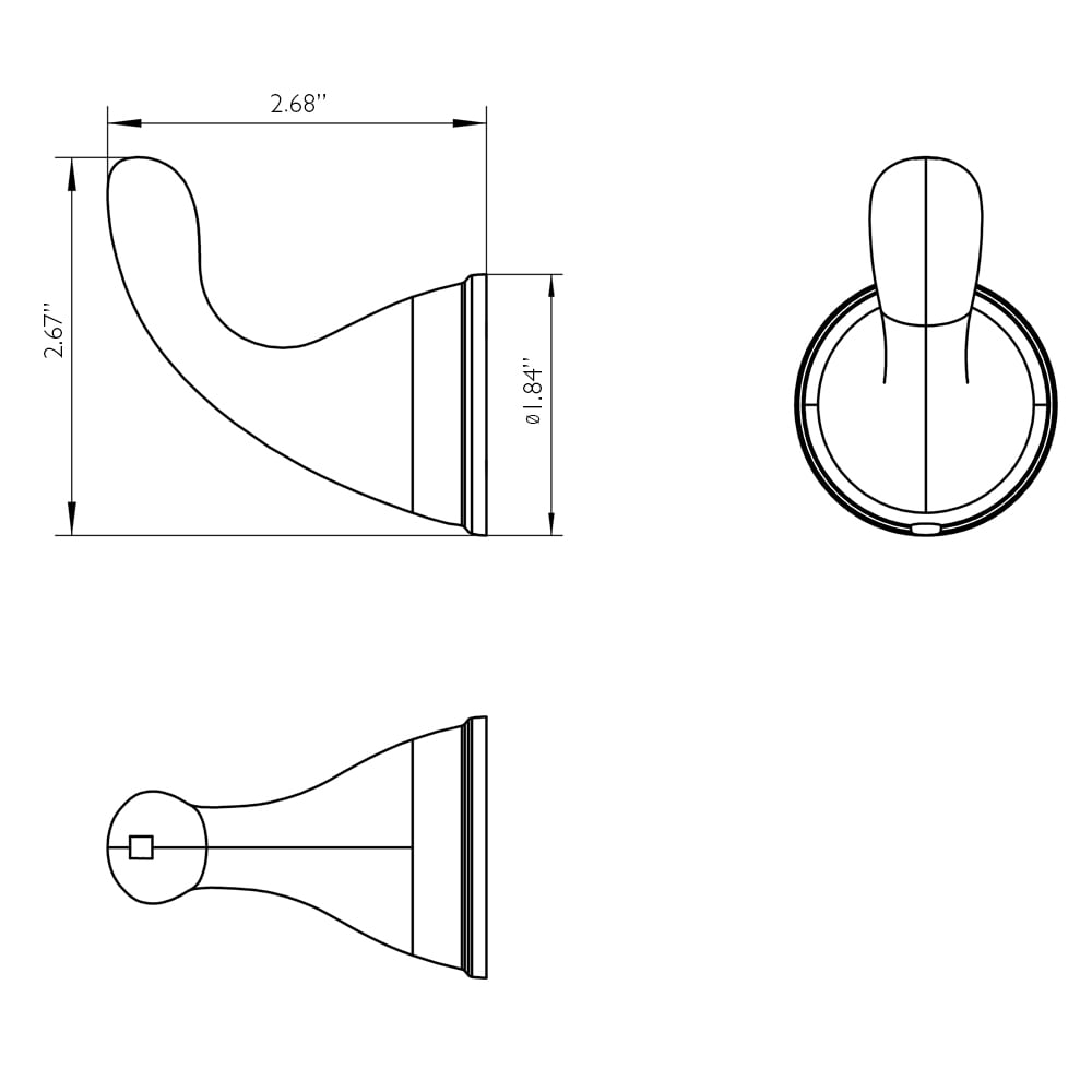 Colgador de toallas de pared de níquel cepillado Design House Ames con un solo gancho