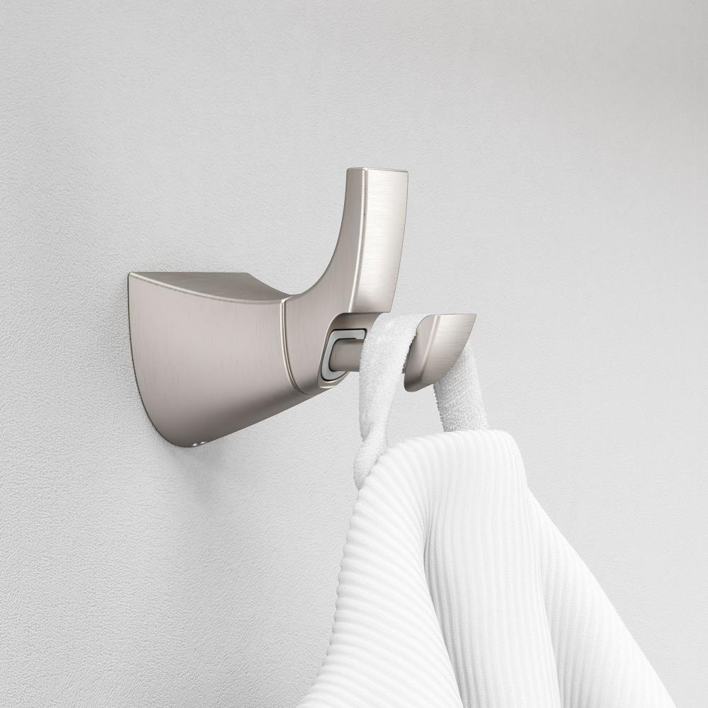Percha para toalla de pared Pfister Karci con acabado en níquel cepillado y protección contra manchas - Gancho sencillo