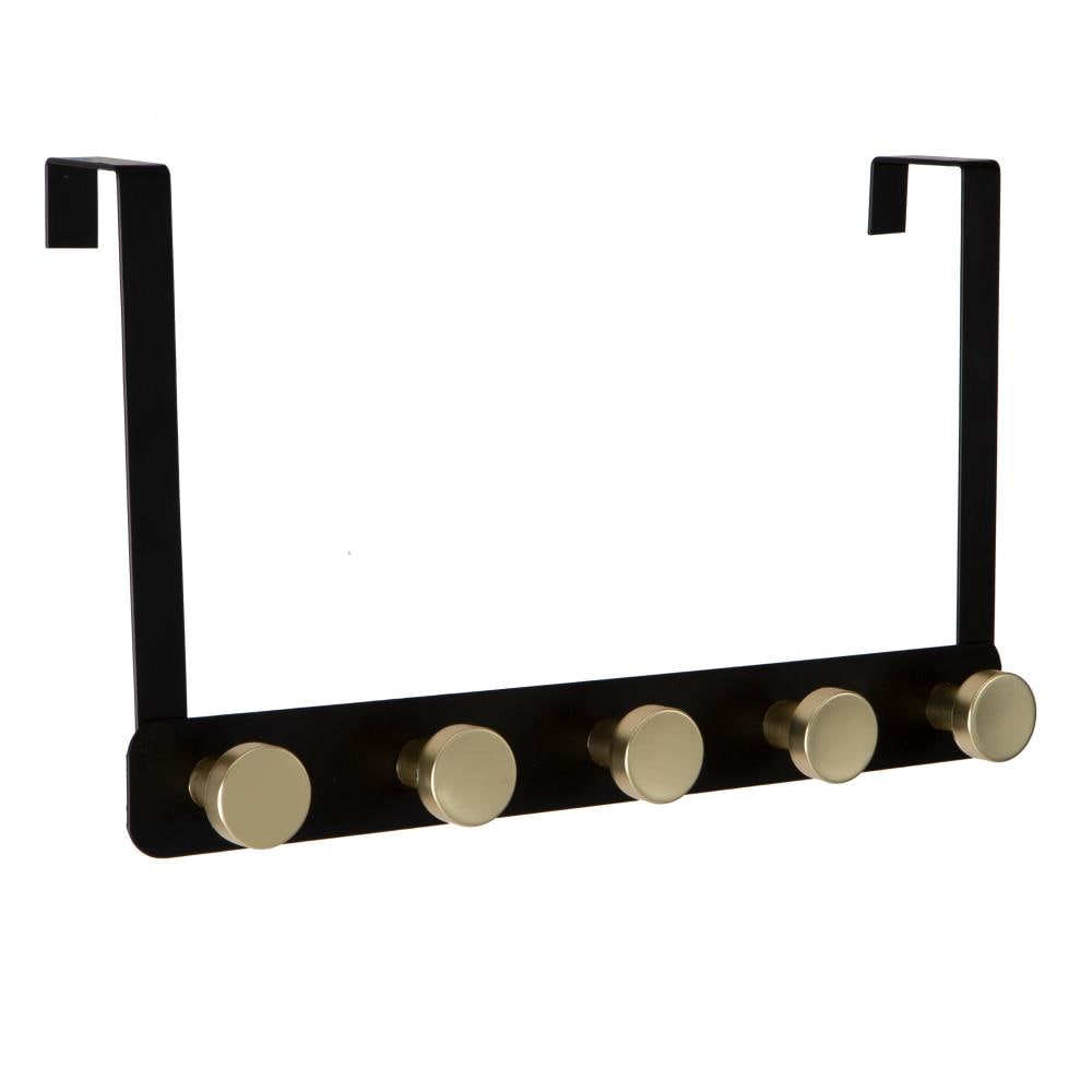 Percha de Toalla Negra con 5 Ganchos para Colgar sobre la Puerta Elle Decor EL-44167-BLACK