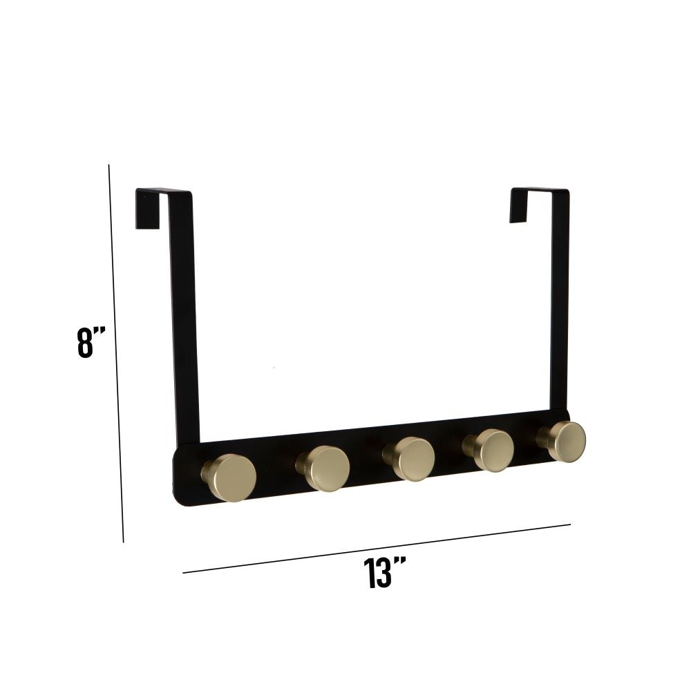 Percha de Toalla Negra con 5 Ganchos para Colgar sobre la Puerta Elle Decor EL-44167-BLACK
