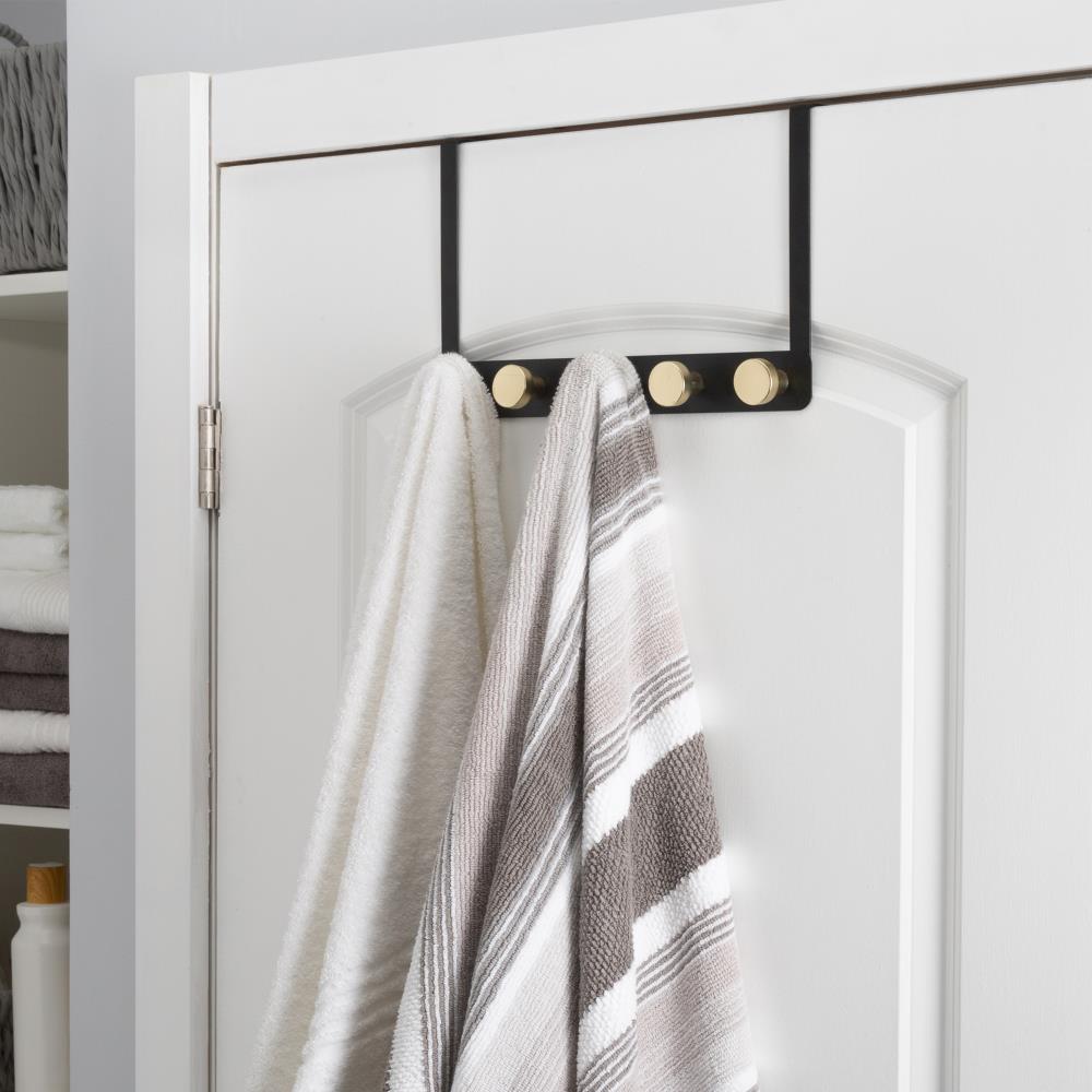 Percha de Toalla Negra con 5 Ganchos para Colgar sobre la Puerta Elle Decor EL-44167-BLACK