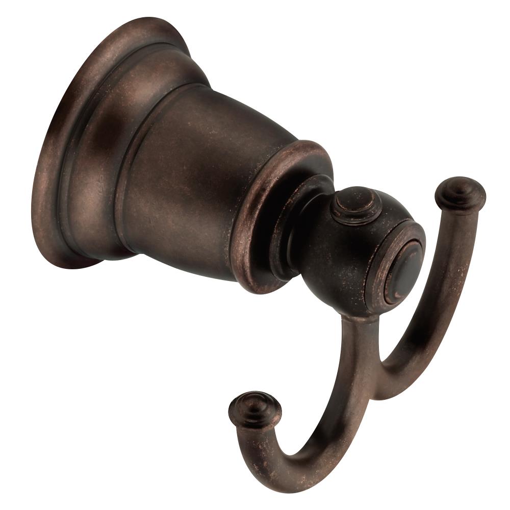 Colgador de Toallas de Pared Doble en Bronce Frotado con Aceite Kingsley de Moen YB5403ORB