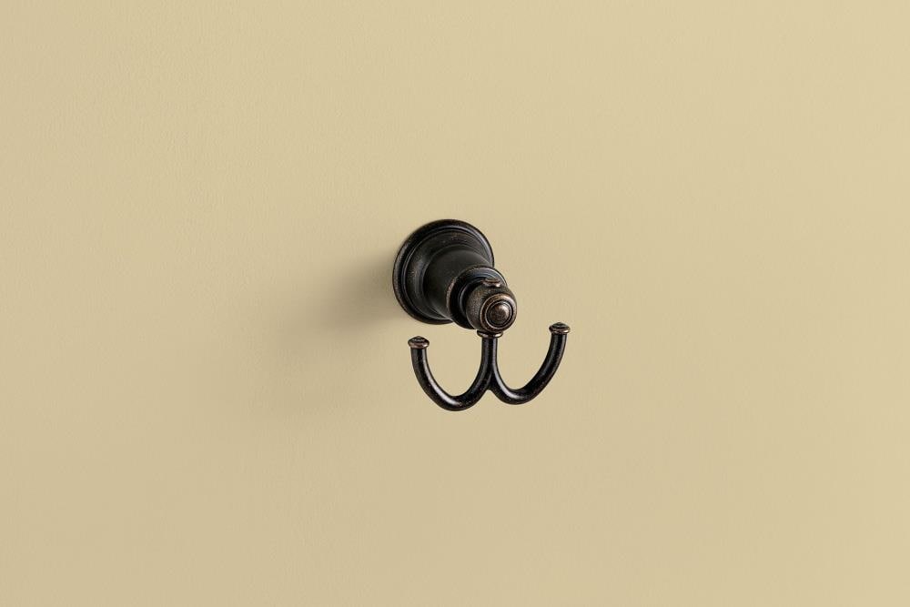 Colgador de Toallas de Pared Doble en Bronce Frotado con Aceite Kingsley de Moen YB5403ORB
