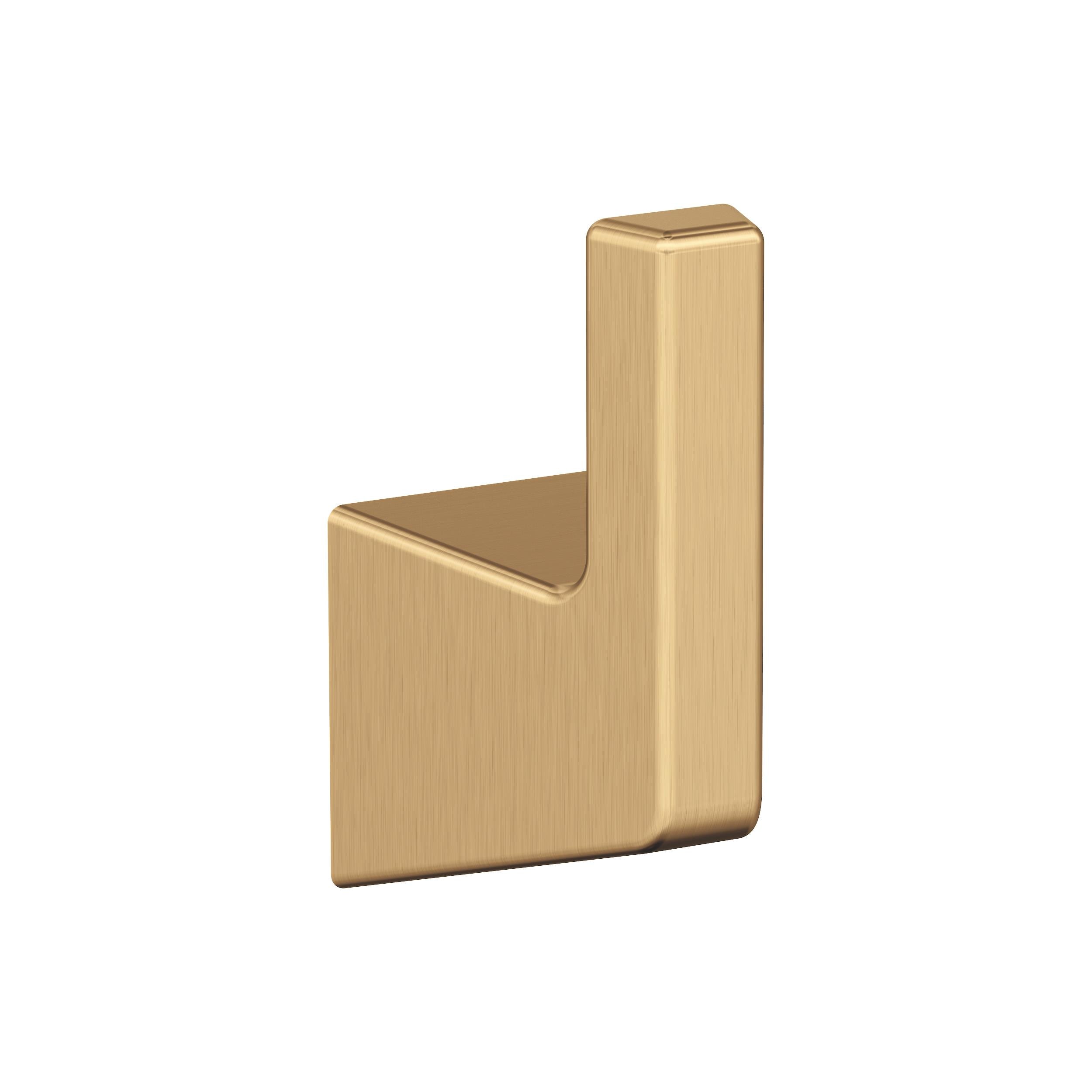 Percha para toallas de montaje en pared con un solo gancho en bronce champagne de la línea Blackrock de Amerock