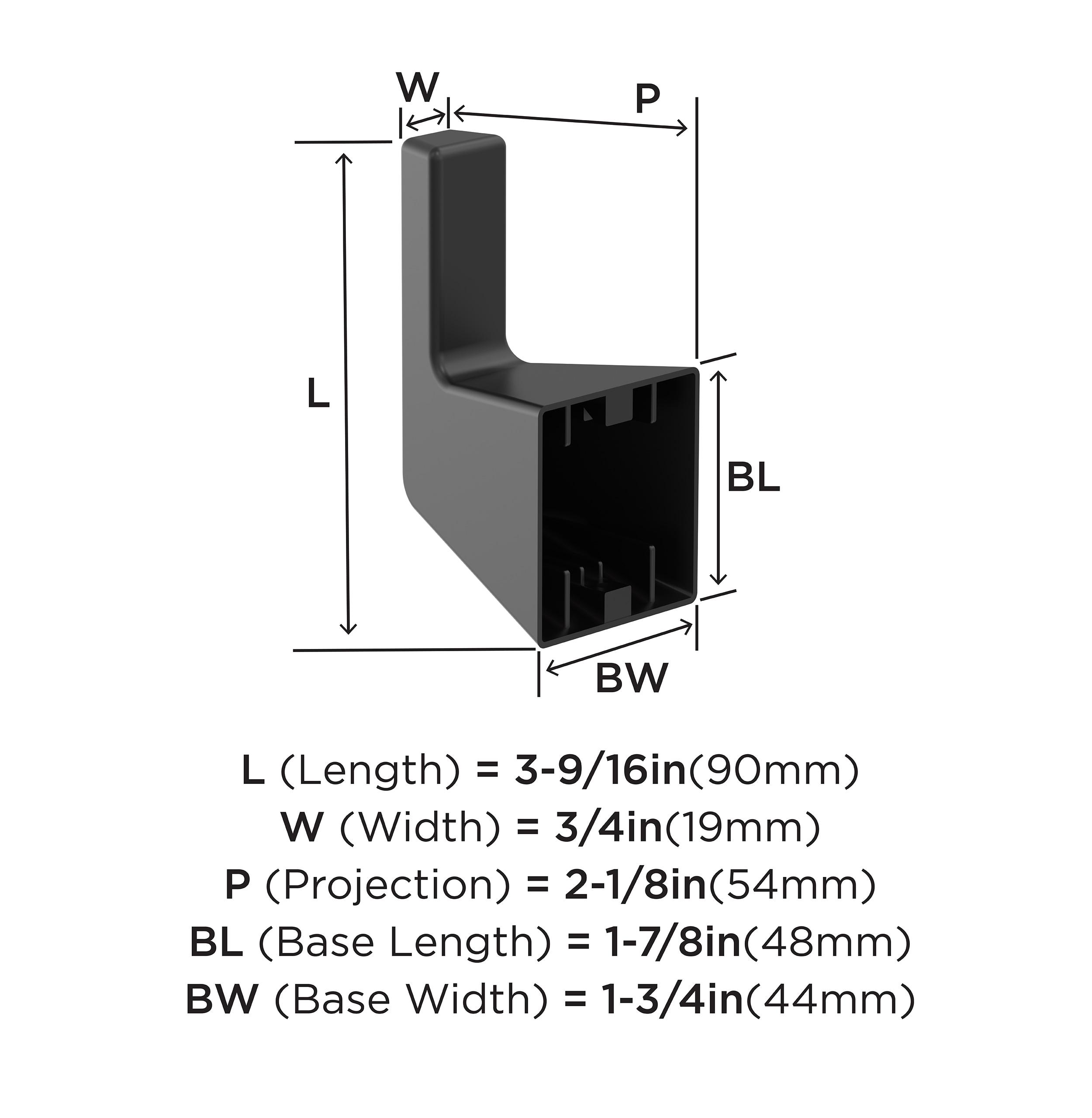 Gancho de Toalla de Pared de Montaje Simple Negro Mate Blackrock Amerock BH36000MB