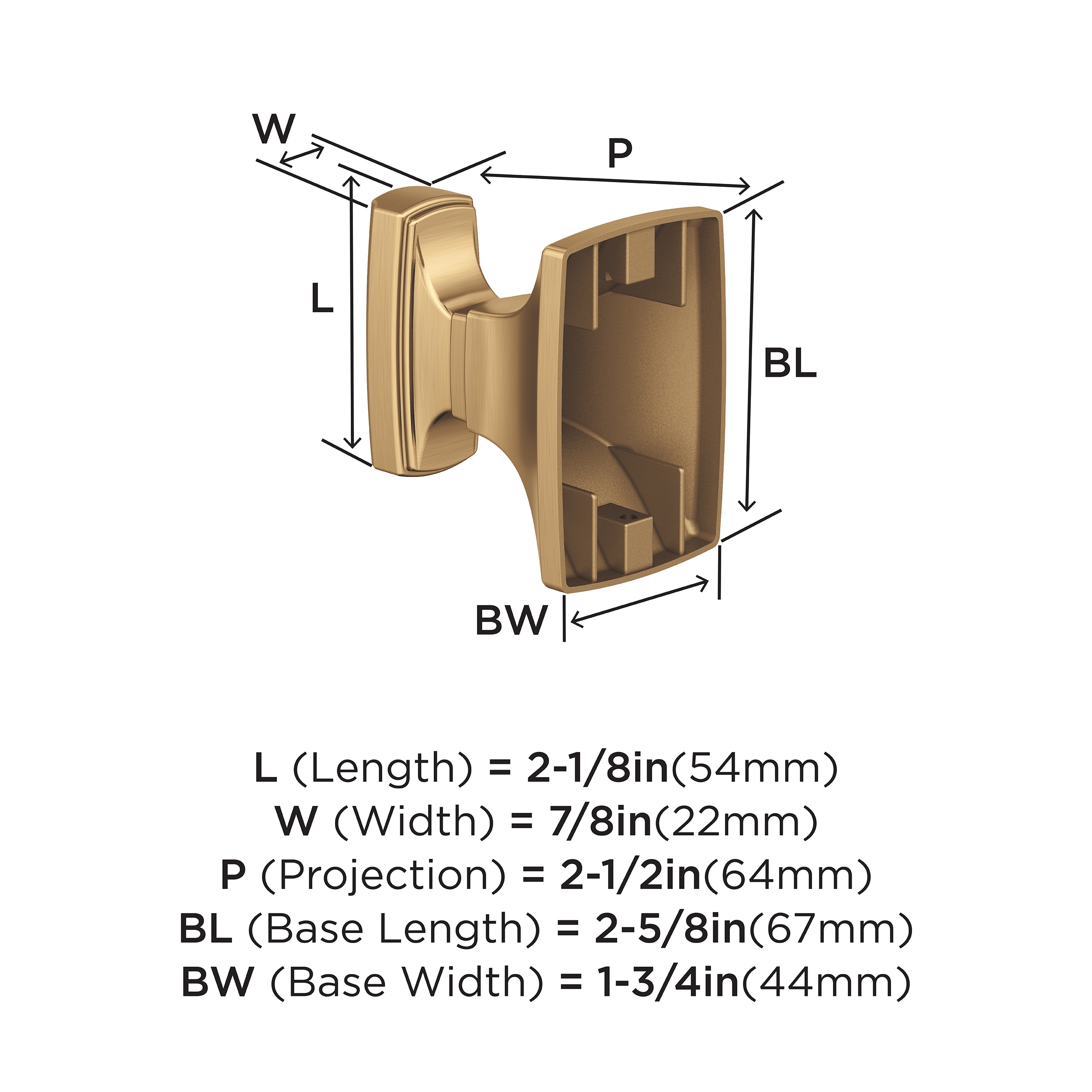 Amerock Highland Ridge Gancho para toalla de montaje en pared color bronce champan BH36010CZ