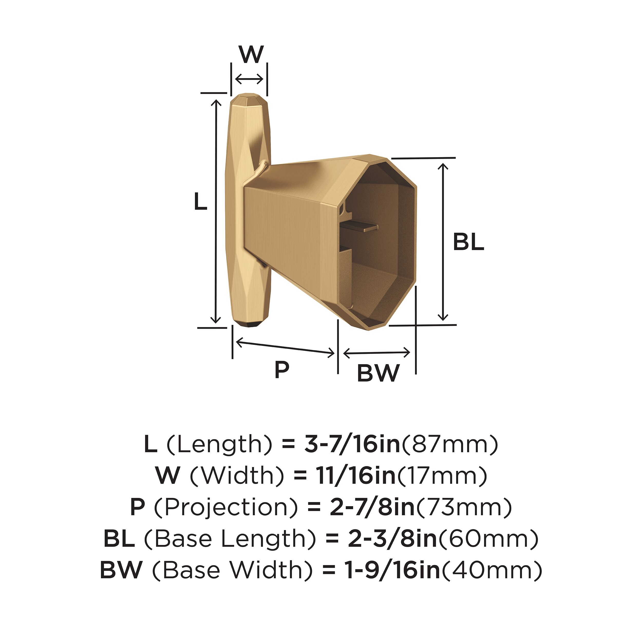 Gancho individual de montaje en pared para toallas en bronce champagne St. Vincent de Amerock BH36040CZ