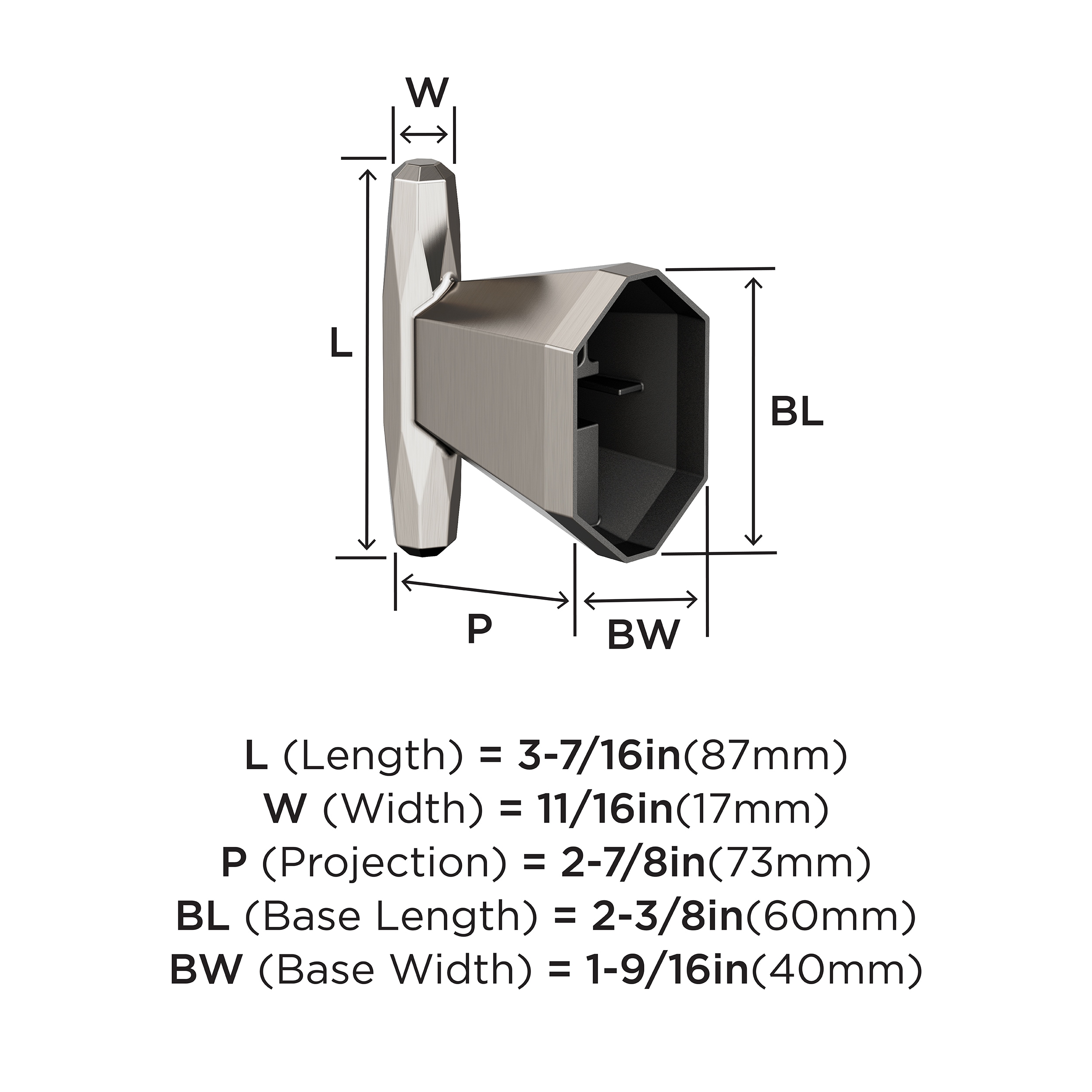 Percha de toalla de pared de una sola percha en níquel cepillado - Amerock St. Vincent BH36040G10