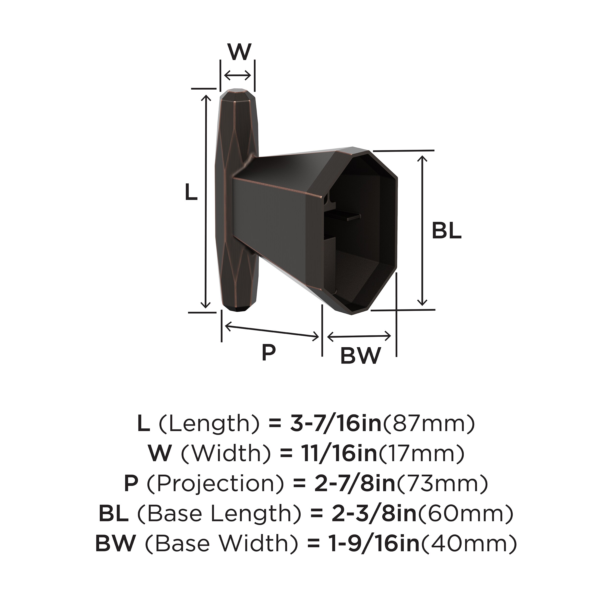 Percha de Toalla de Pared Individual en Bronce Aceitado Amerock St. Vincent
