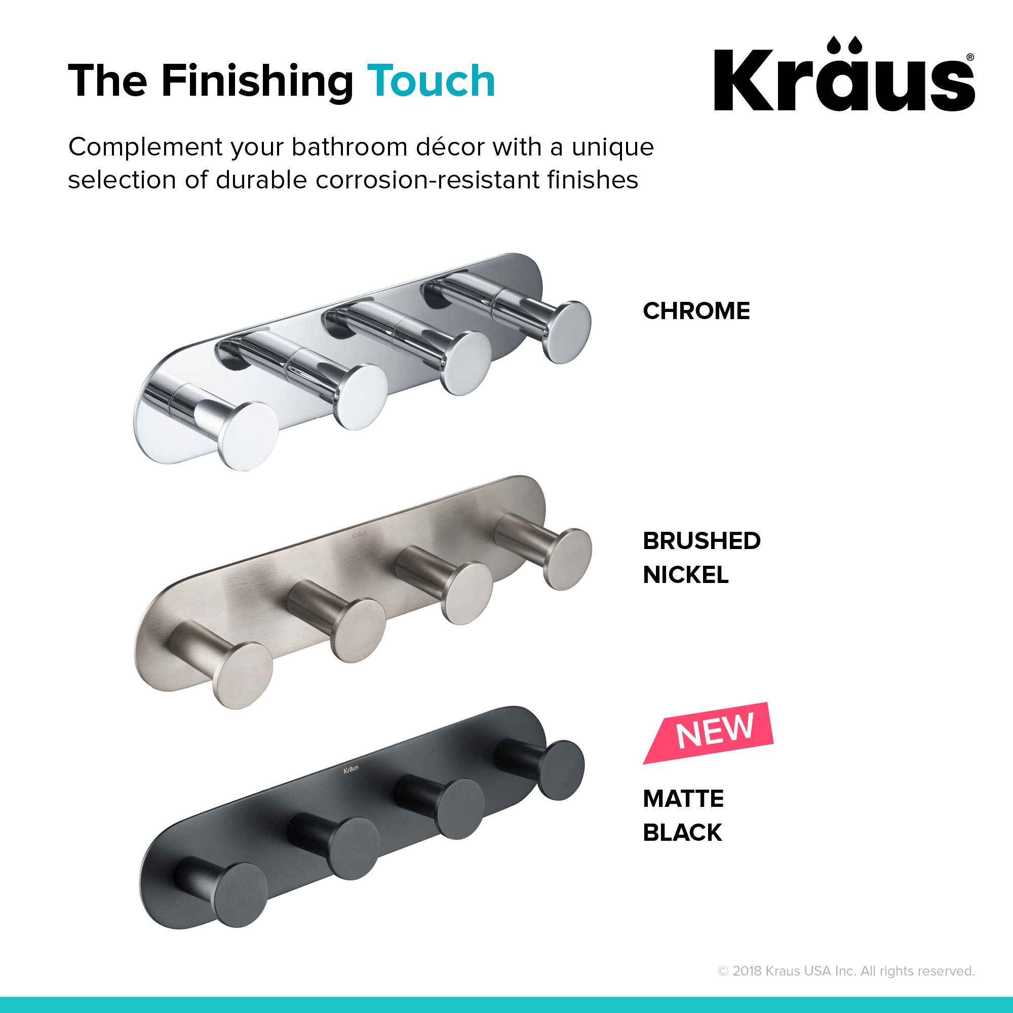 Percha de pared con 4 ganchos en acabado negro mate Elie de Kraus