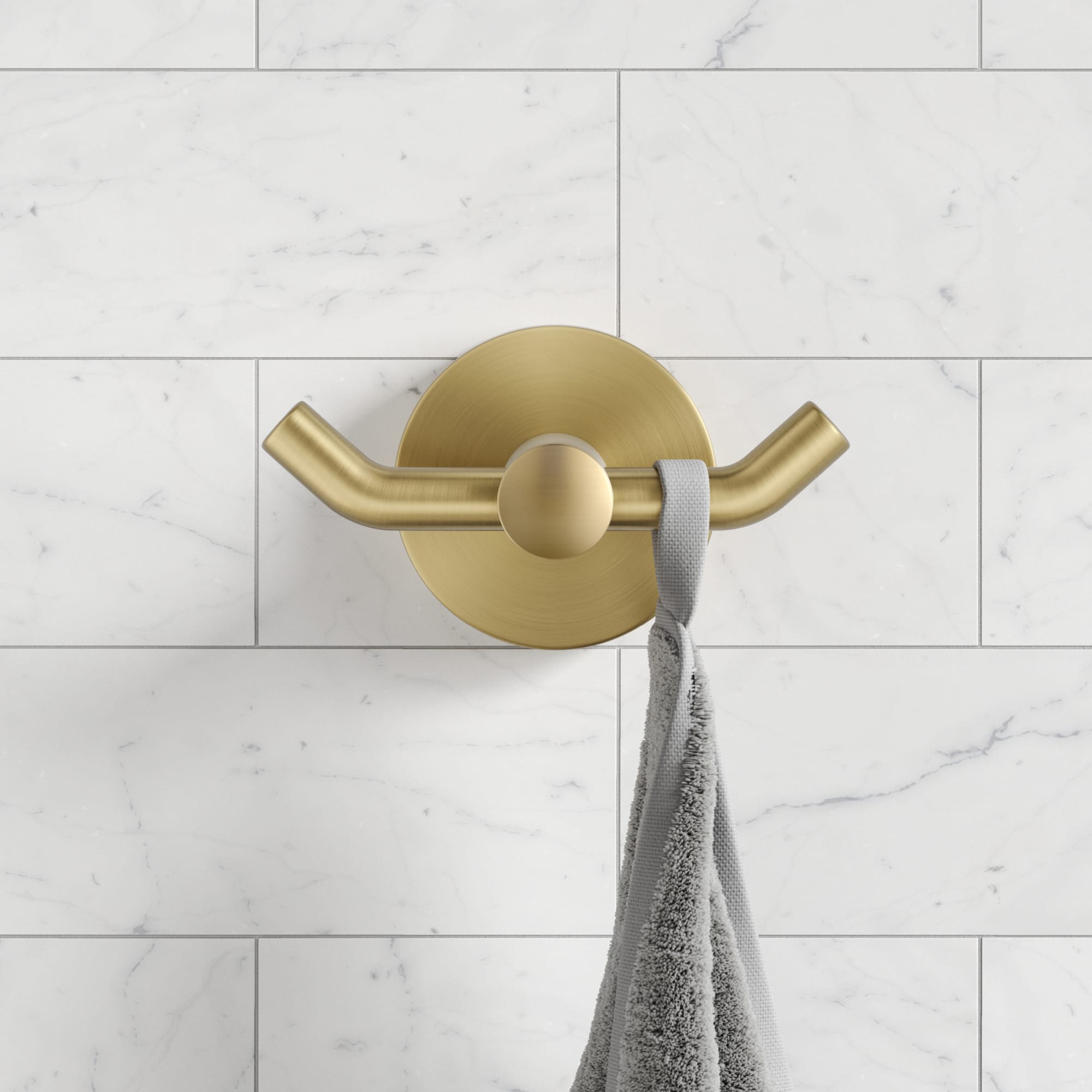 Percha doble de pared en color oro cepillado Kraus Elie KEA-18802BG