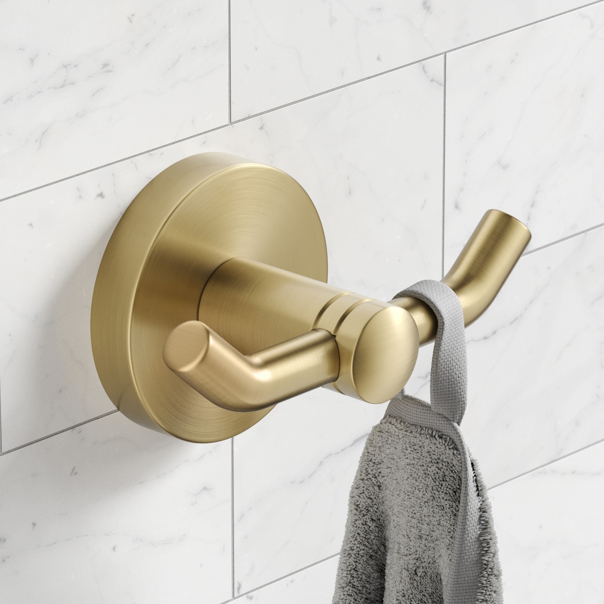 Percha doble de pared en color oro cepillado Kraus Elie KEA-18802BG