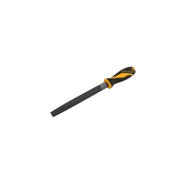 Tolsen 8 Flat Steel File T12 Steel Construction with Cushion Grip Handle - 32001
