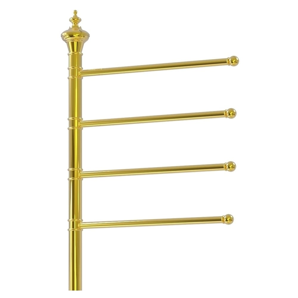 Perchero para toallas de latón pulido con base, 12 pulgadas x 49 pulgadas x 10.5 pulgadas