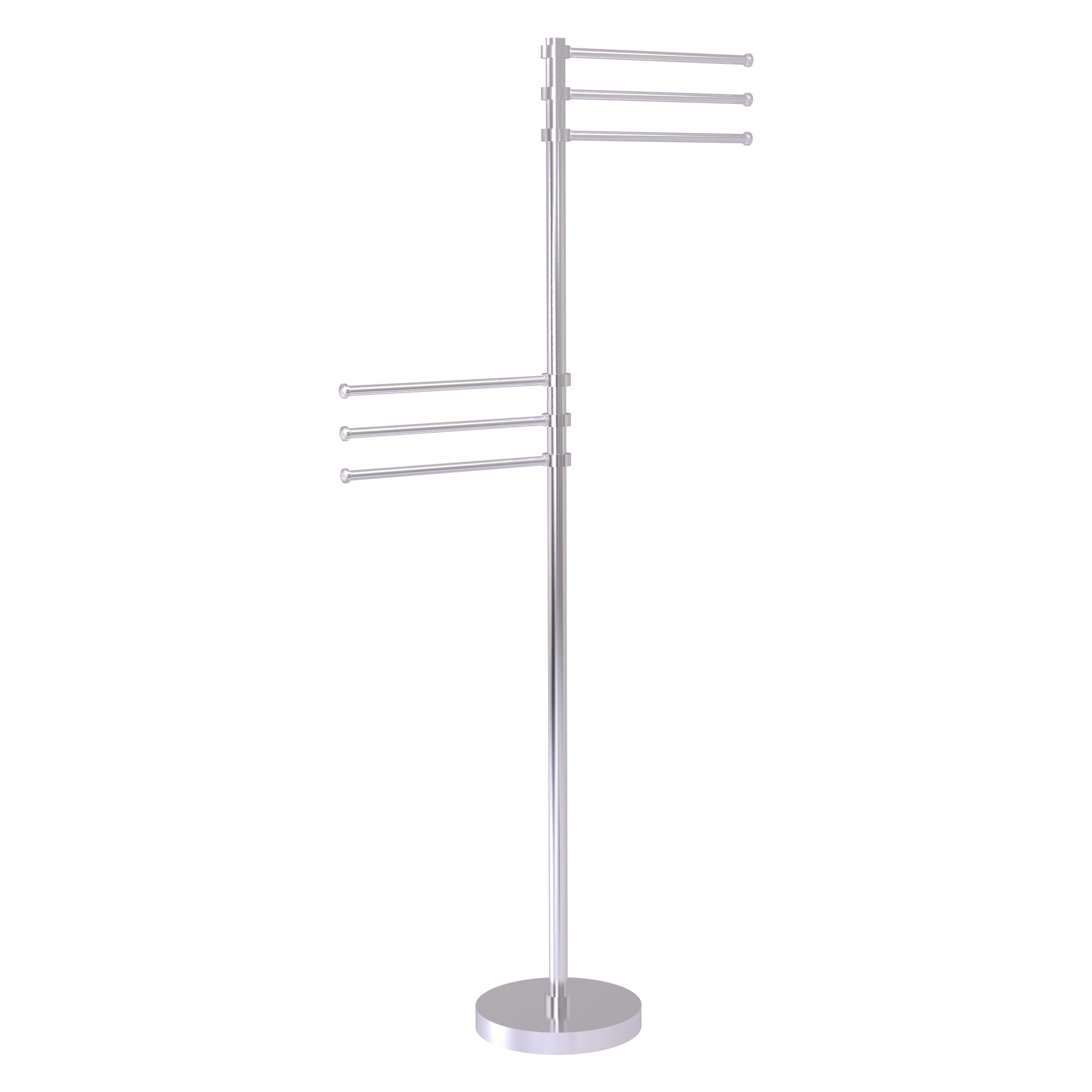 Estante para toallas independiente de latón cromado satinado 25.7 pulgadas x 52.2 pulgadas x 9.25 pulgadas TS-50-SCH
