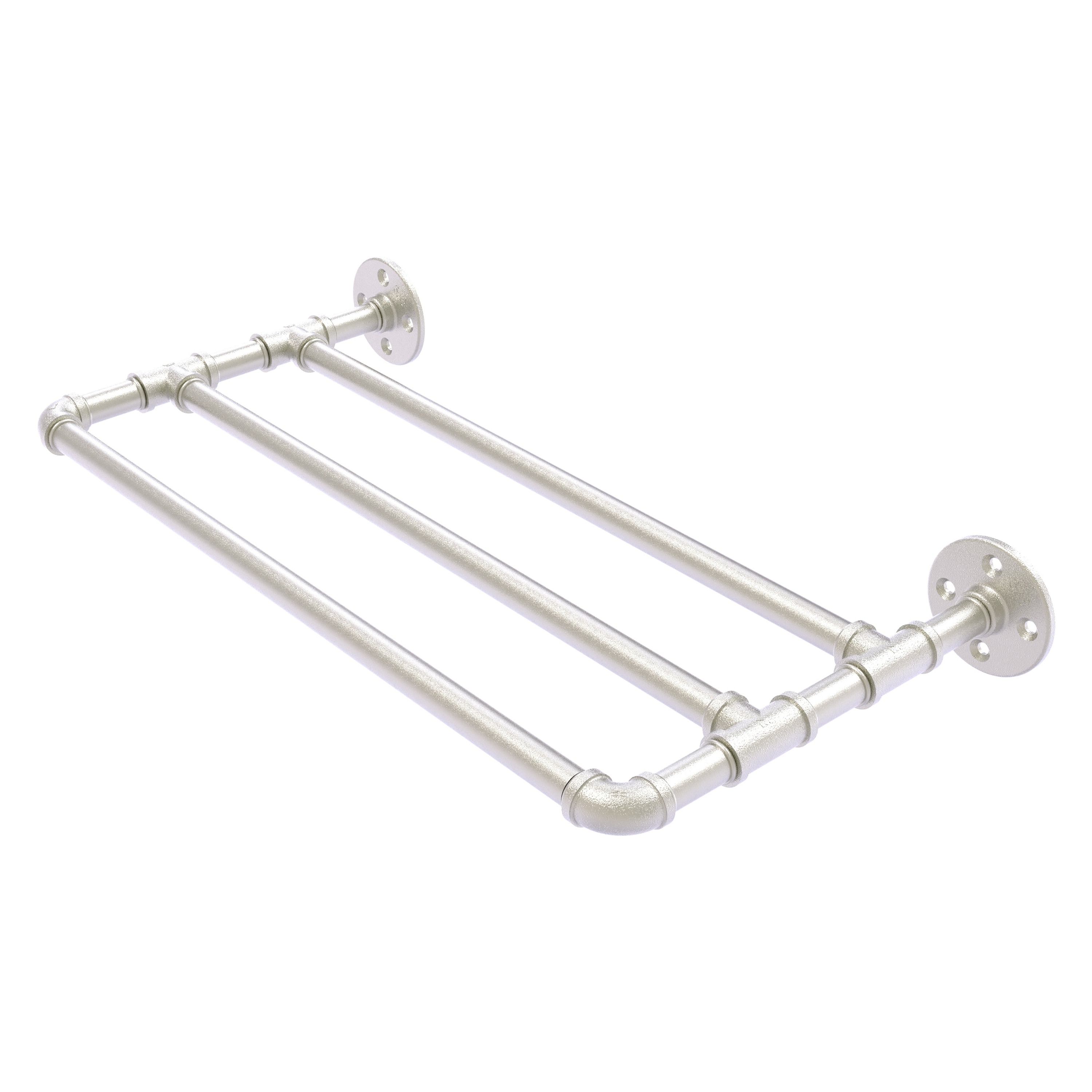 Perchero de Toallas Montado en Pared de Níquel Satinado Pipeline de Allied Brass 10.8 Pulgadas x 18 Pulgadas x 3 Pulgadas