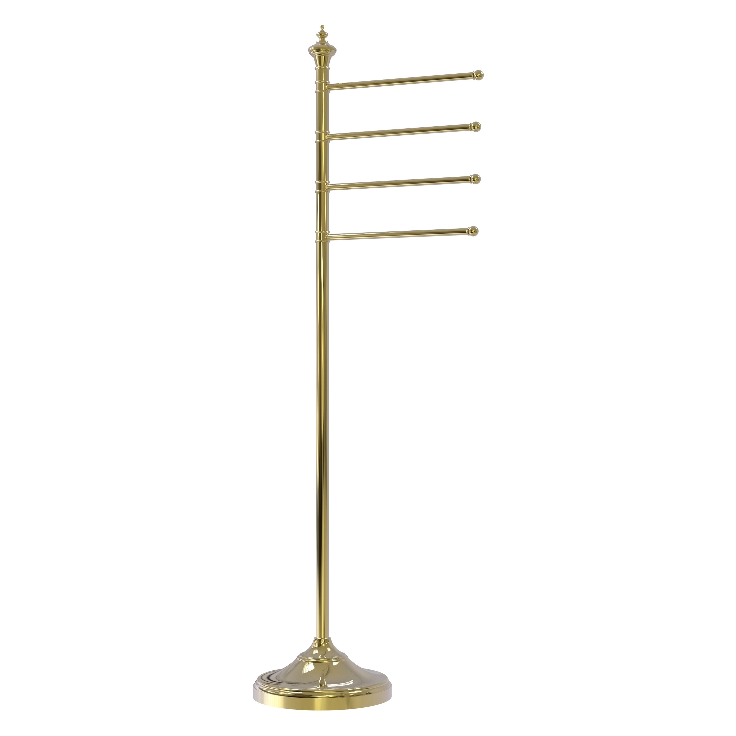 Toallero de pie de latón sin pulir de 12 pulgadas x 49 pulgadas x 10.5 pulgadas "TS-4L-UNL" de Allied Brass