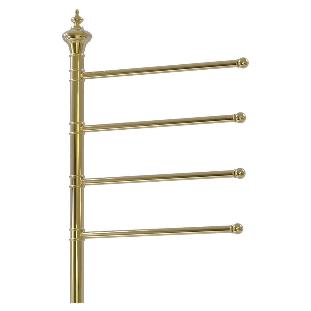 Toallero de pie de latón sin pulir de 12 pulgadas x 49 pulgadas x 10.5 pulgadas "TS-4L-UNL" de Allied Brass