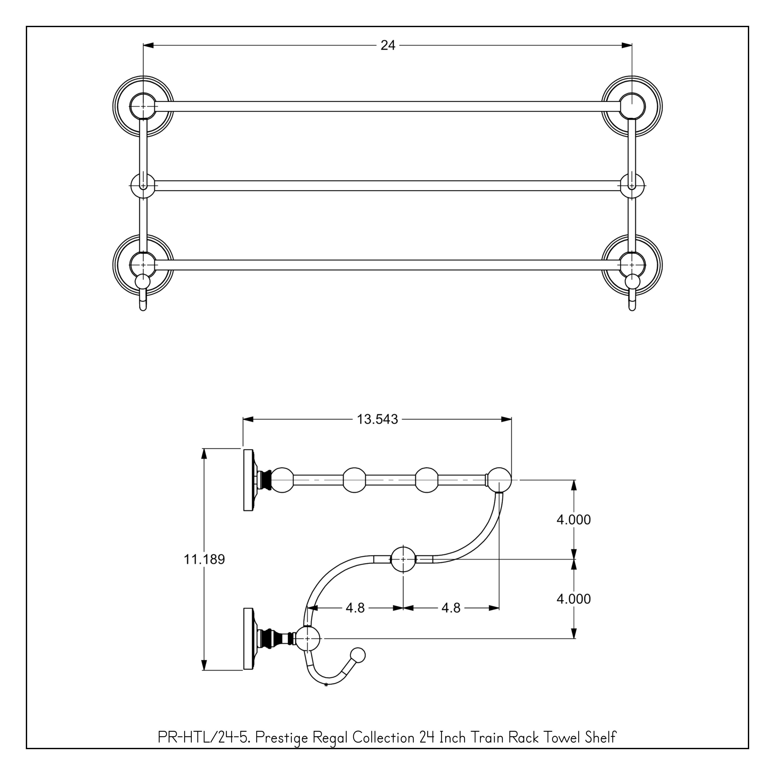 Toallero de pared de bronce aceitado Prestige Regal de latón, 14 pulgadas x 24 pulgadas x 9 pulgadas