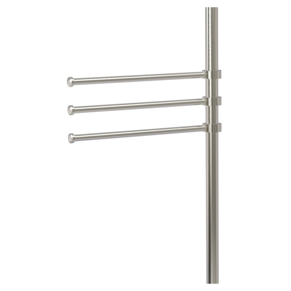 Perchero de Toallas de Pie en Níquel Satinado de 25.7 pulgadas x 52.2 pulgadas x 9.25 pulgadas TS-50-SN