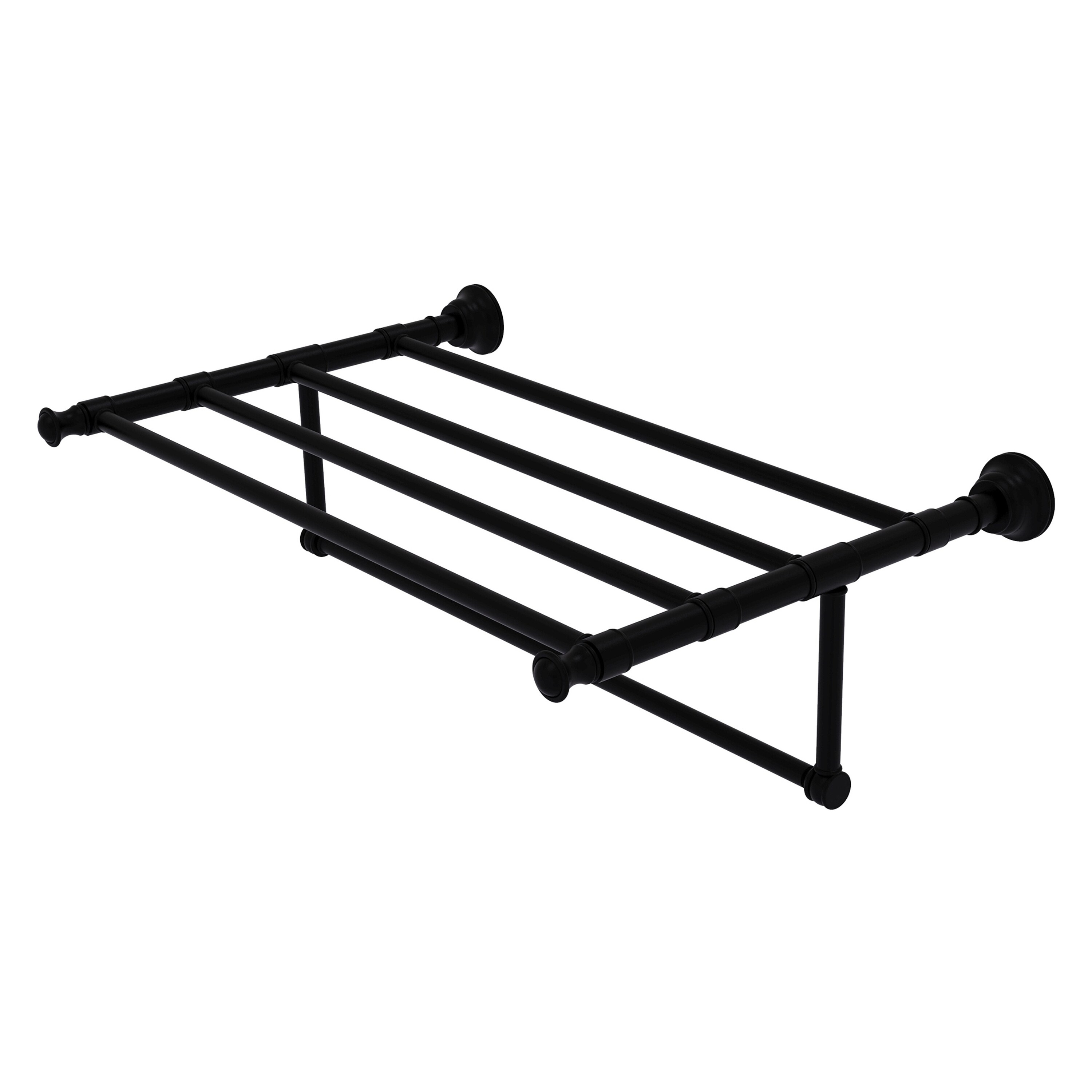 Colgador de toallas de pared Carolina en negro mate de 13.7 x 26 x 6 pulgadas