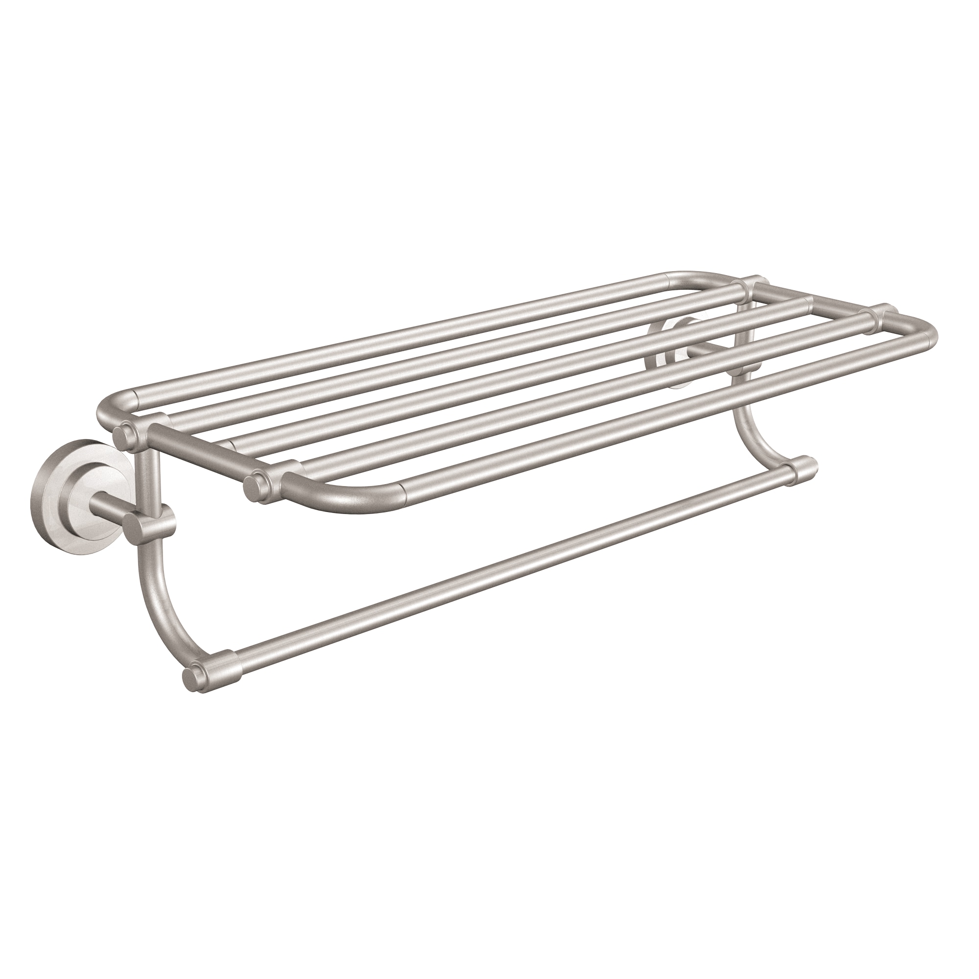 Toallero de pared Moen Iso resistente a manchas, níquel cepillado, 26.95 pulgadas x 6.36 pulgadas x 10.70 pulgadas DN0794BN