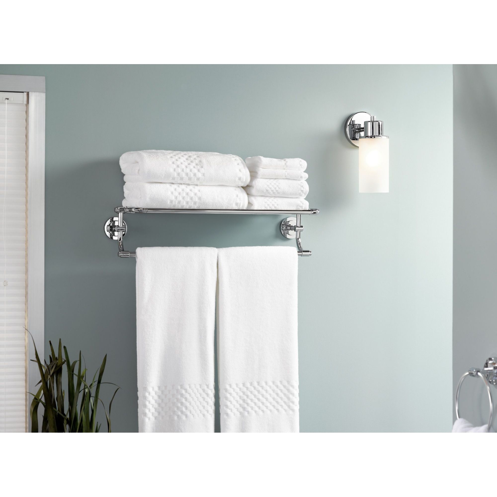 Toallero de pared Moen Iso resistente a manchas, níquel cepillado, 26.95 pulgadas x 6.36 pulgadas x 10.70 pulgadas DN0794BN