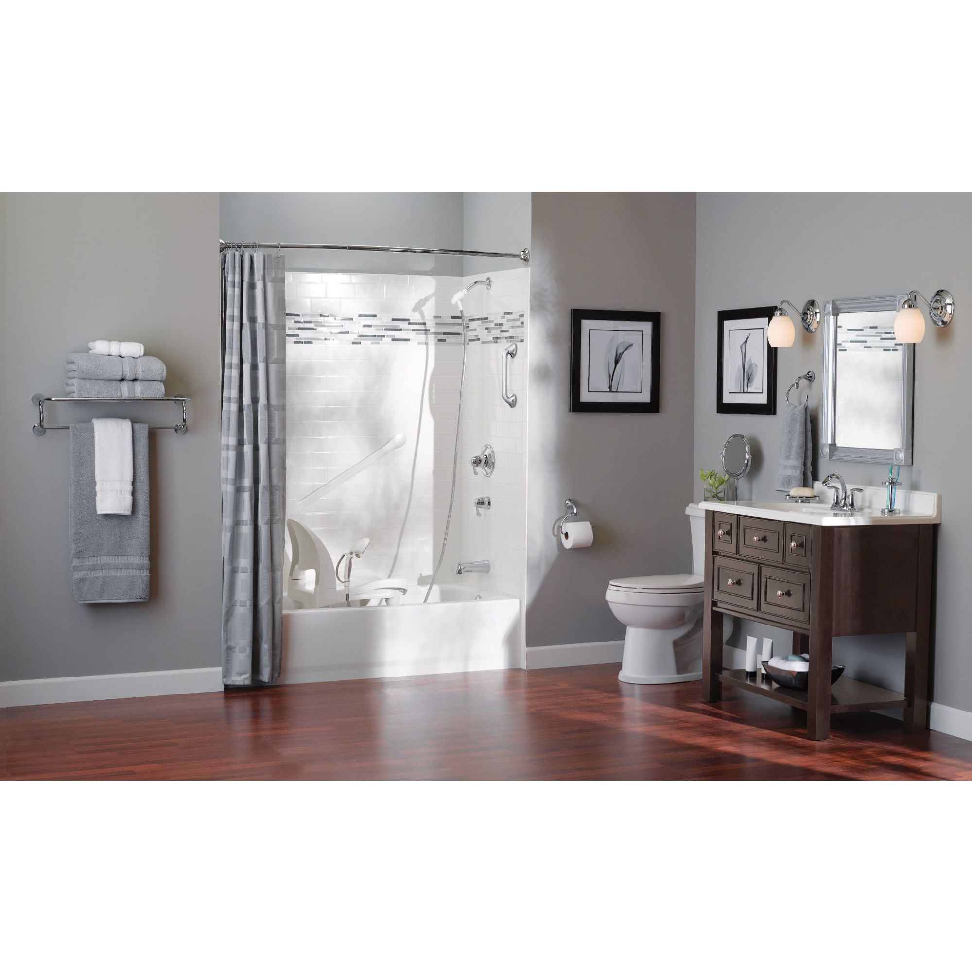 Toallero de Pared cromado Moen Eva de 24 pulgadas x 6.99 pulgadas x 10.62 pulgadas YB2894CH