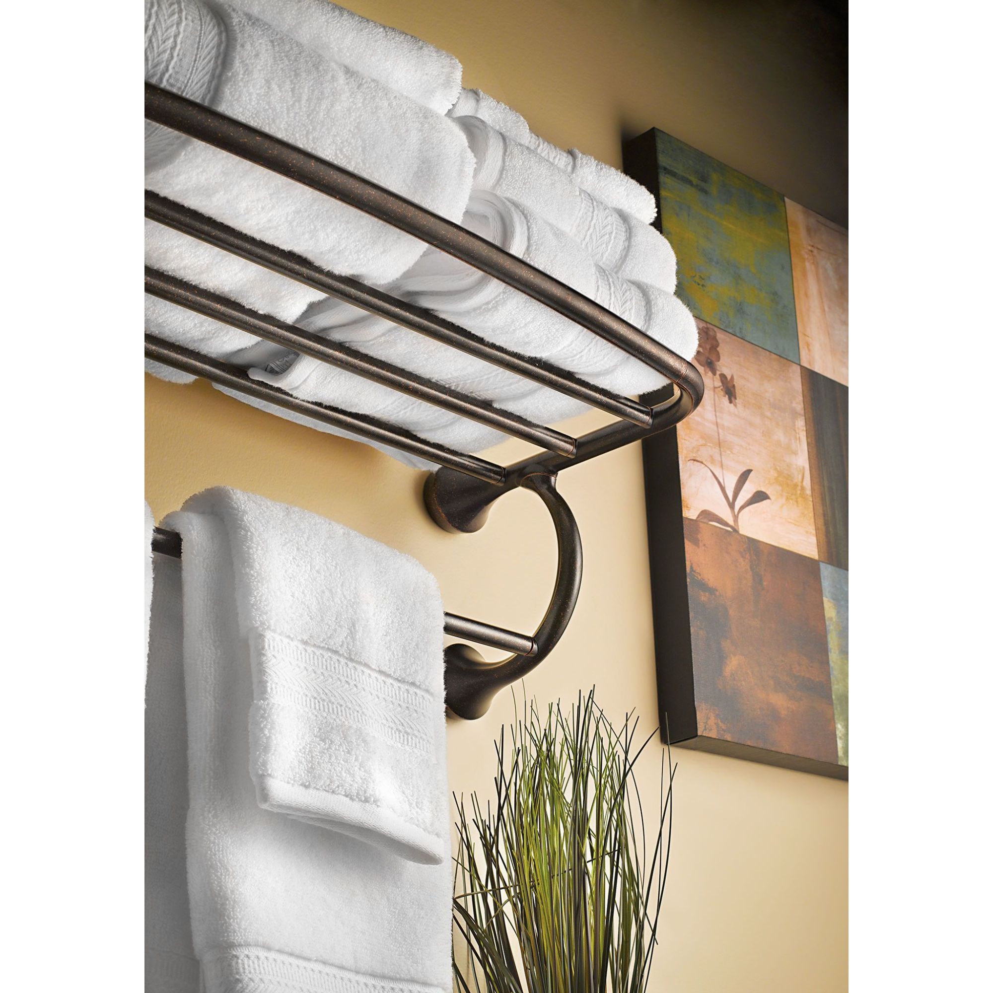 Toallero de montaje en pared de níquel cepillado Moen Eva de 24 pulgadas x 6.99 pulgadas x 10.62 pulgadas - YB2894BN