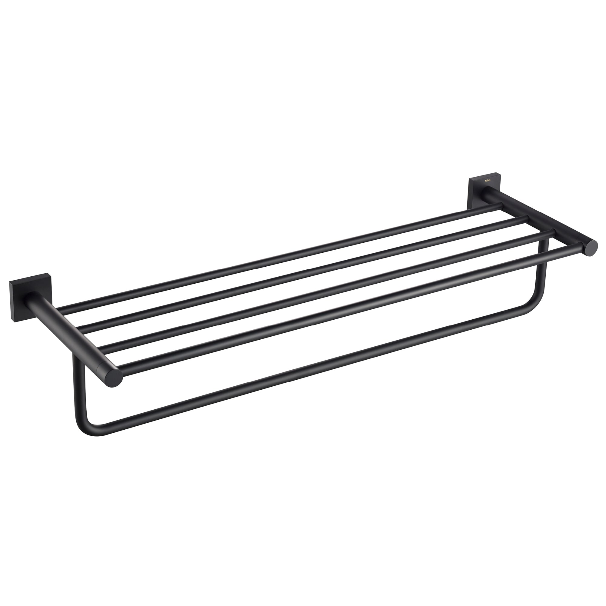 Perchero de toallas de pared en negro mate Kraus Ventus 8 pulgadas x 25.125 pulgadas x 8 pulgadas KEA-17742MB