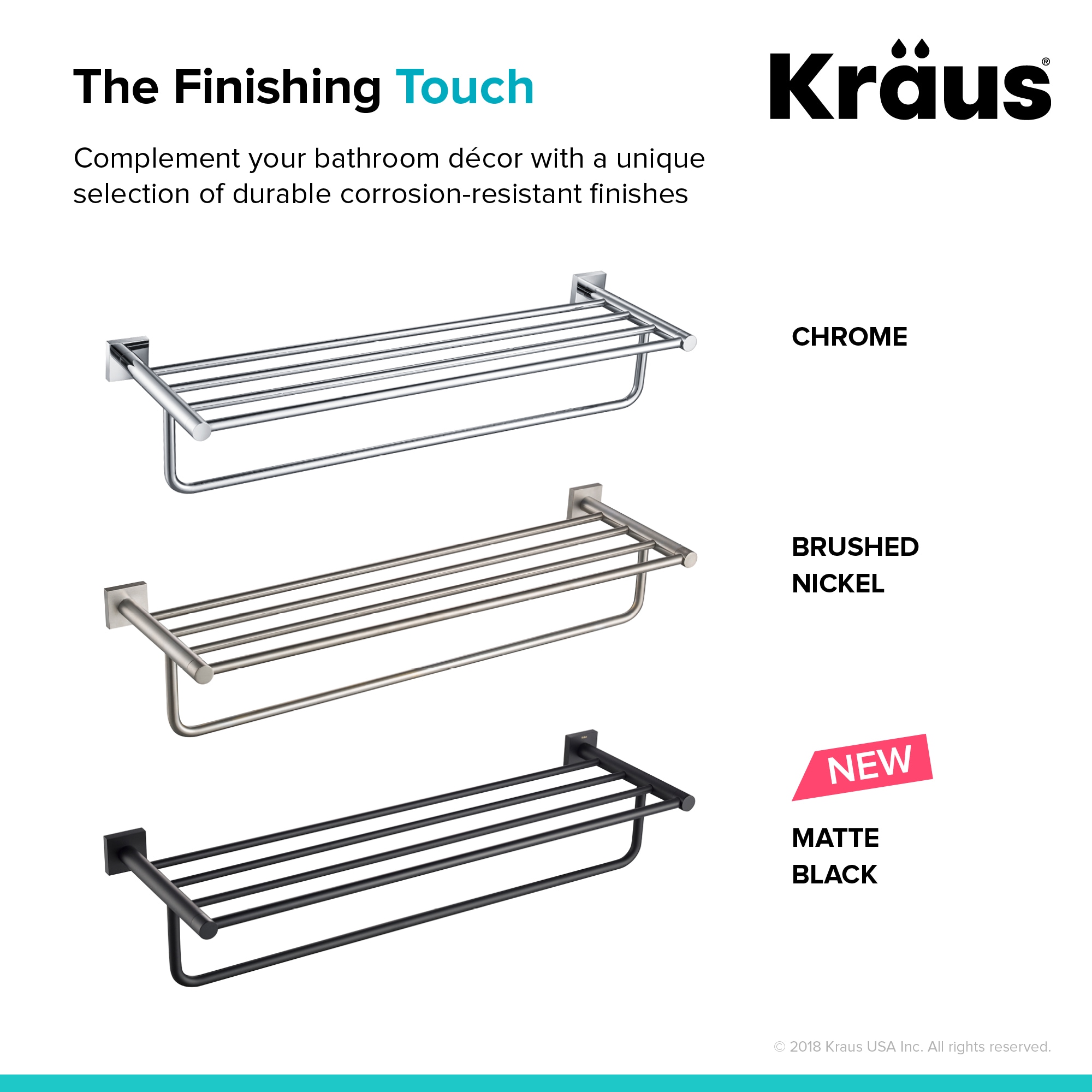 Toallero de Pared Kraus Ventus en Cromo 2.375 pulgadas x 25.75 pulgadas x 2.375 pulgadas KEA-17742CH