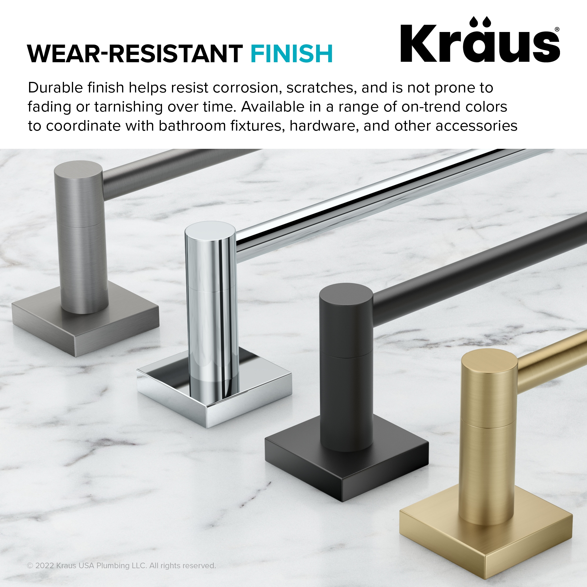 Toallero de Pared en Oro Cepillado Kraus Ventus 8 Pulgadas x 25.38 Pulgadas x 8 Pulgadas