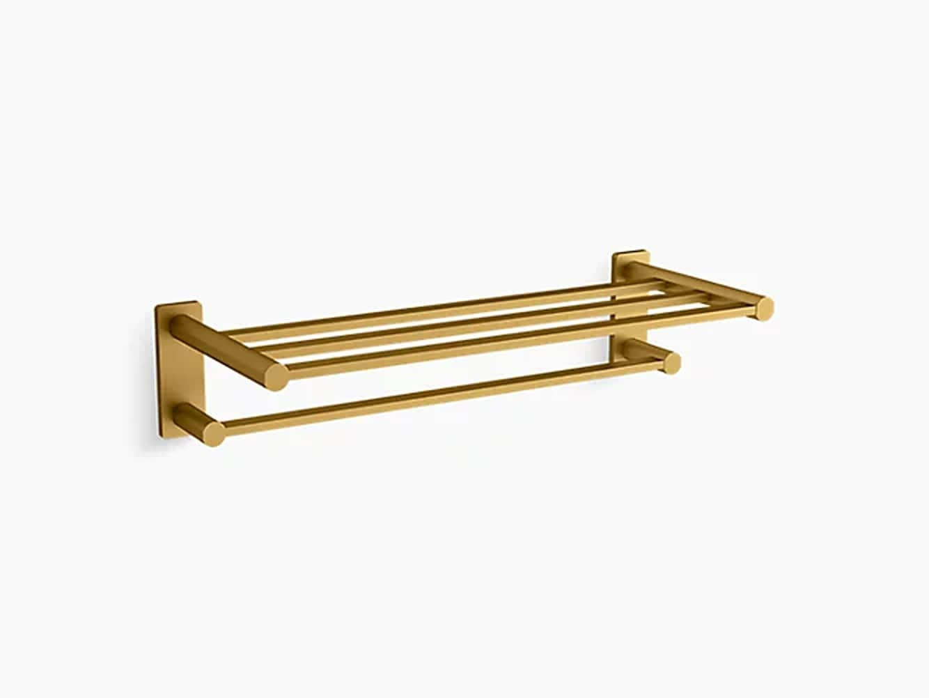 Perchero de toallas de montaje en pared KOHLER Parallel en latón moderno de tono vibrante de 26.0625 pulgadas x 12 pulgadas x 10.1875 pulgadas