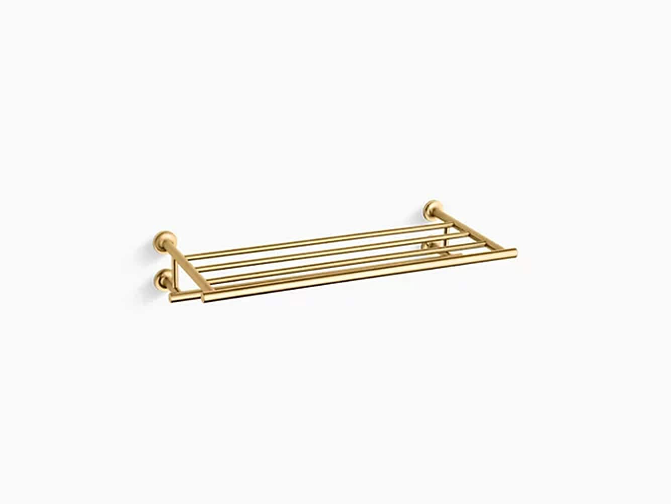Toallero de Pared KOHLER Purist en Latón Moderno Cepillado Vibrante de 24 Pulgadas x 12 Pulgadas x 11.9375 Pulgadas