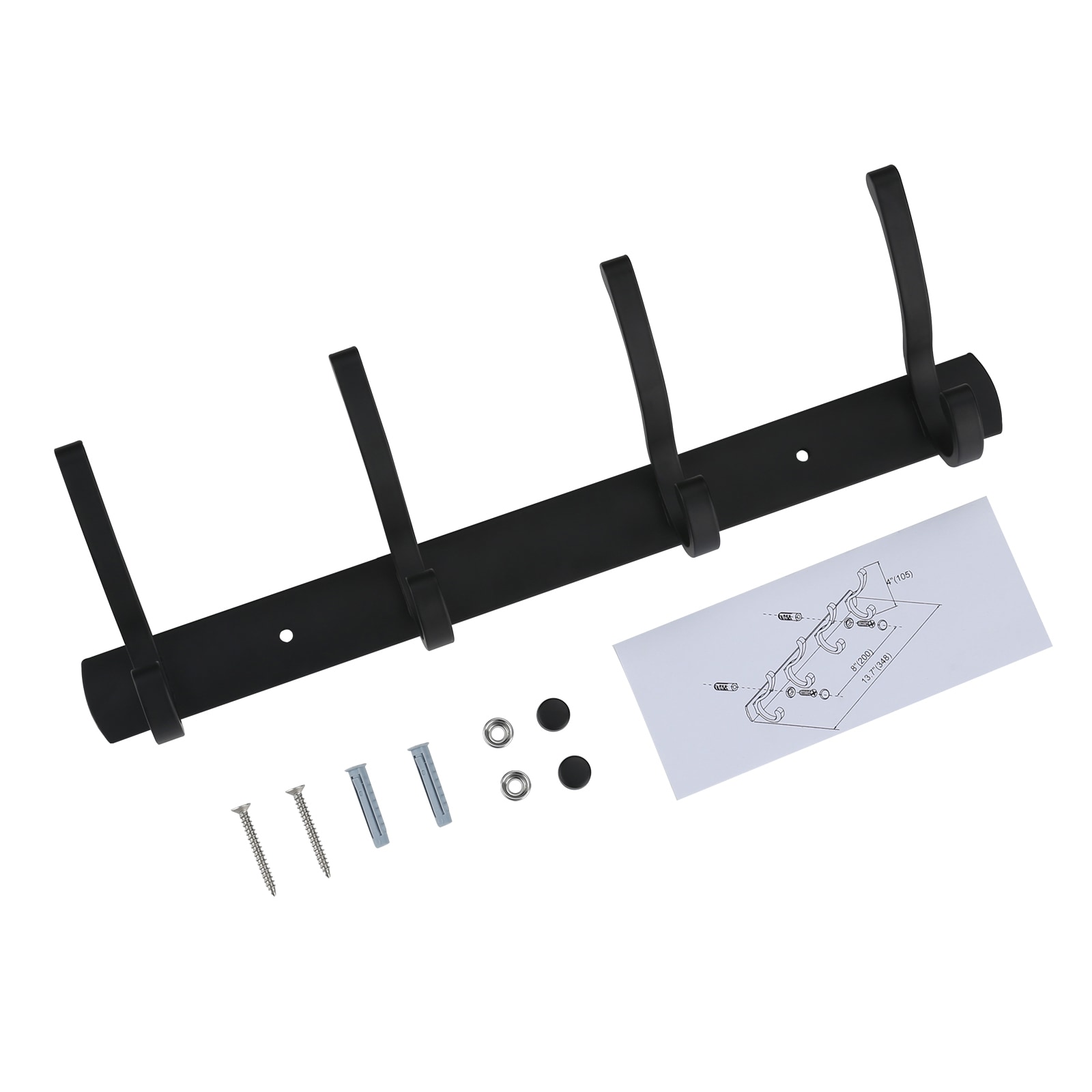Toallero de Pared de Baño WOWOW Negro 4 Pulgadas x 13.7 Pulgadas x 4 Pulgadas
