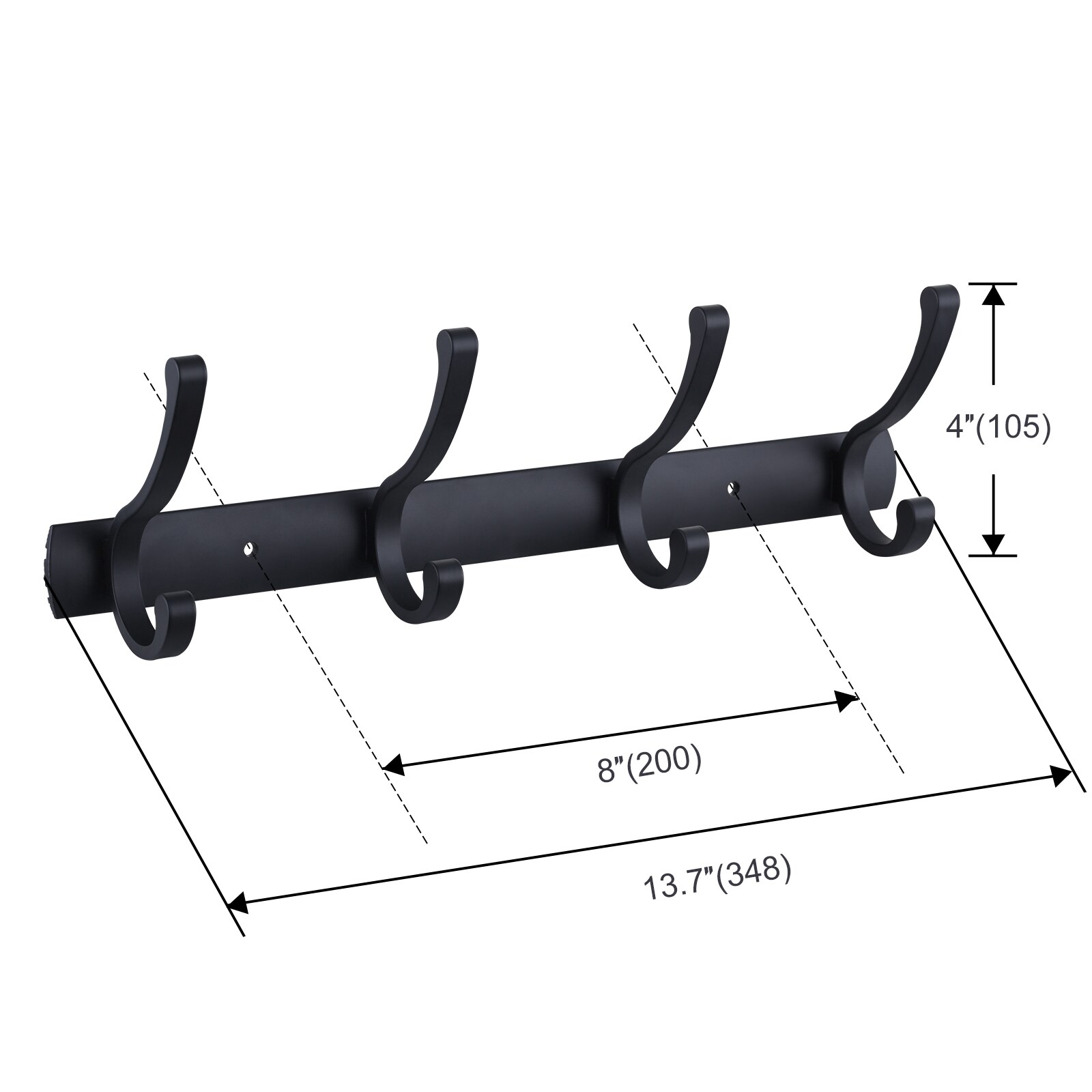 Toallero de Pared de Baño WOWOW Negro 4 Pulgadas x 13.7 Pulgadas x 4 Pulgadas