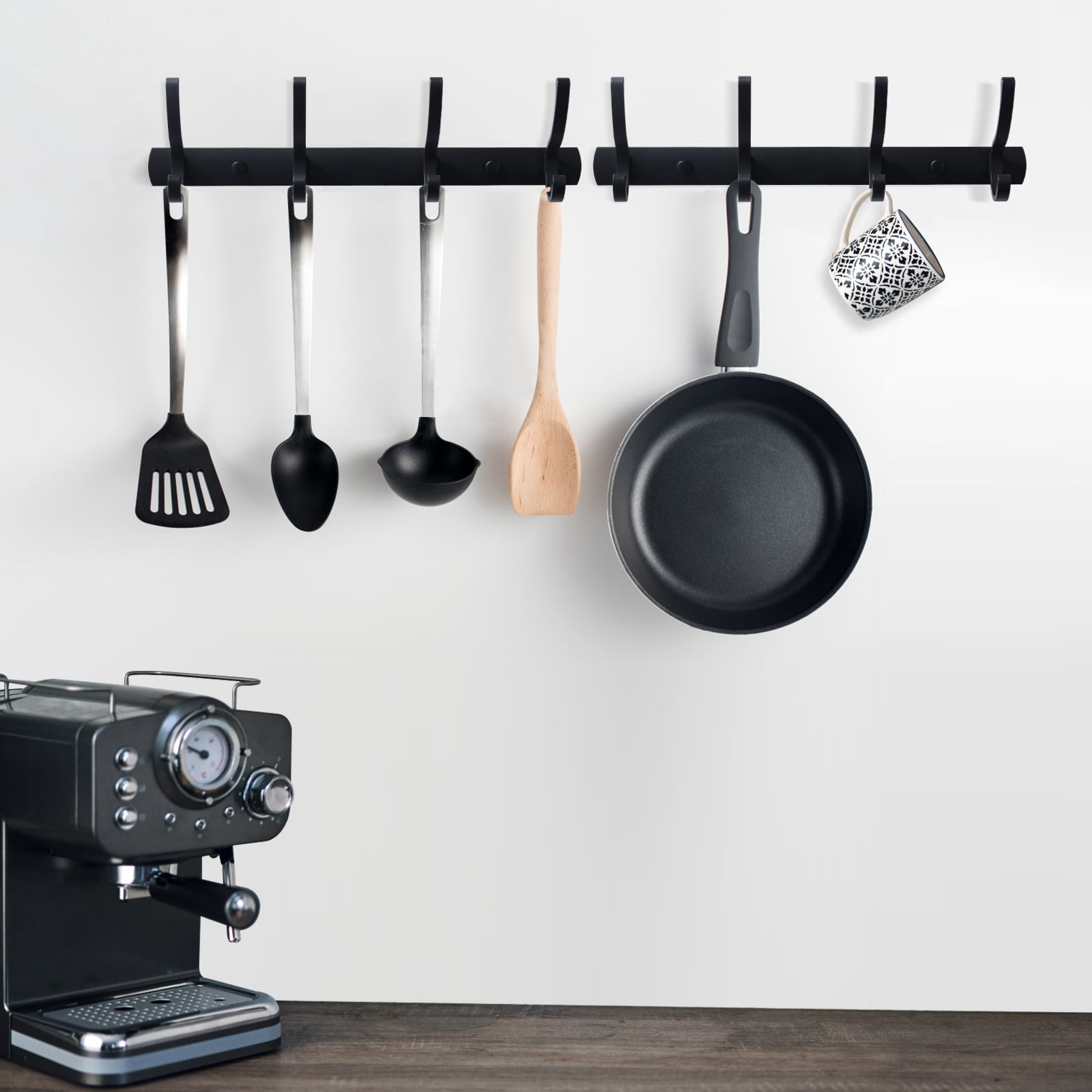 Toallero de Pared de Baño WOWOW Negro 4 Pulgadas x 13.7 Pulgadas x 4 Pulgadas