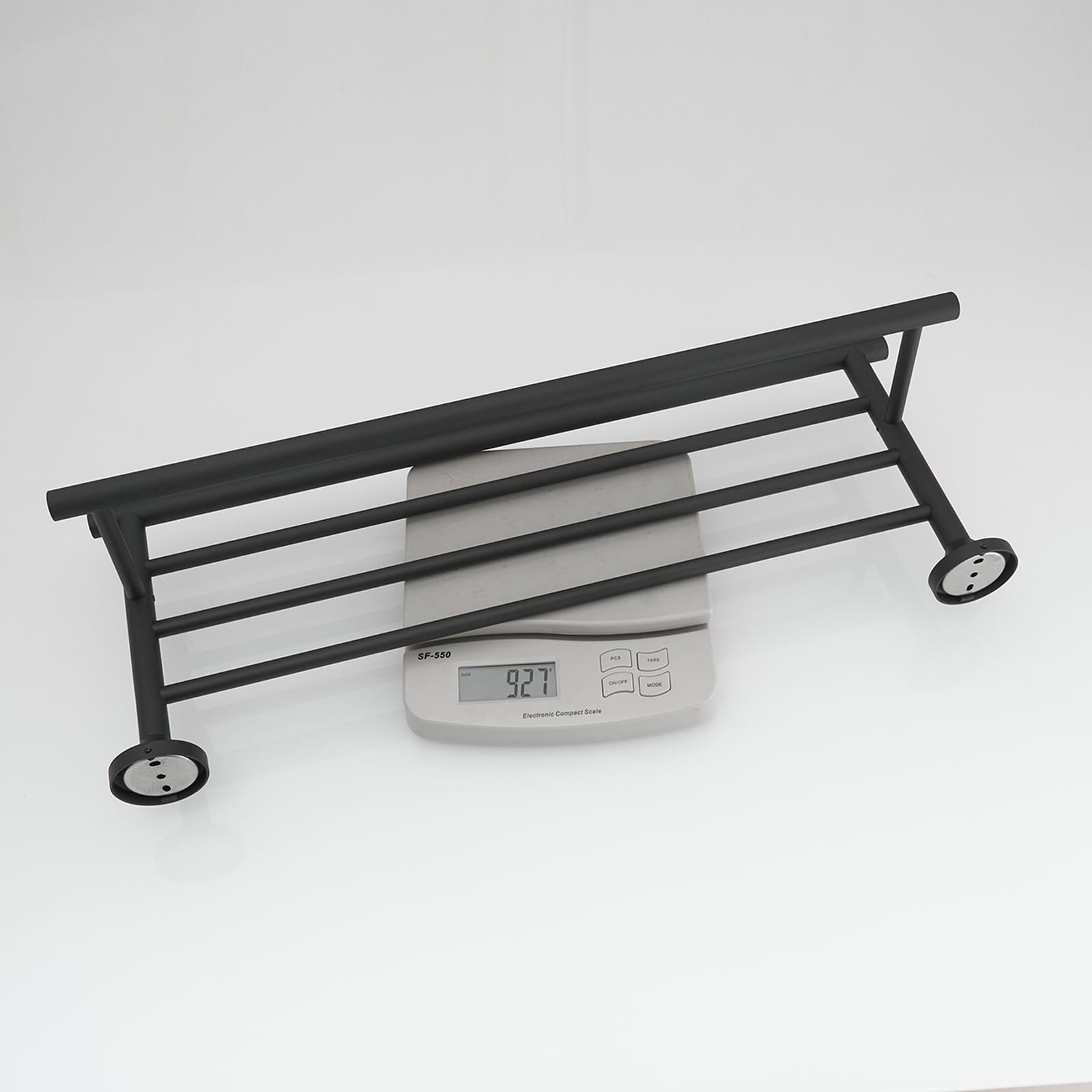 Perchero de Toallas Montado en Pared Negro Mate 9.65 pulgadas x 9.65 pulgadas x 24.41 pulgadas A-91088-NEGRO