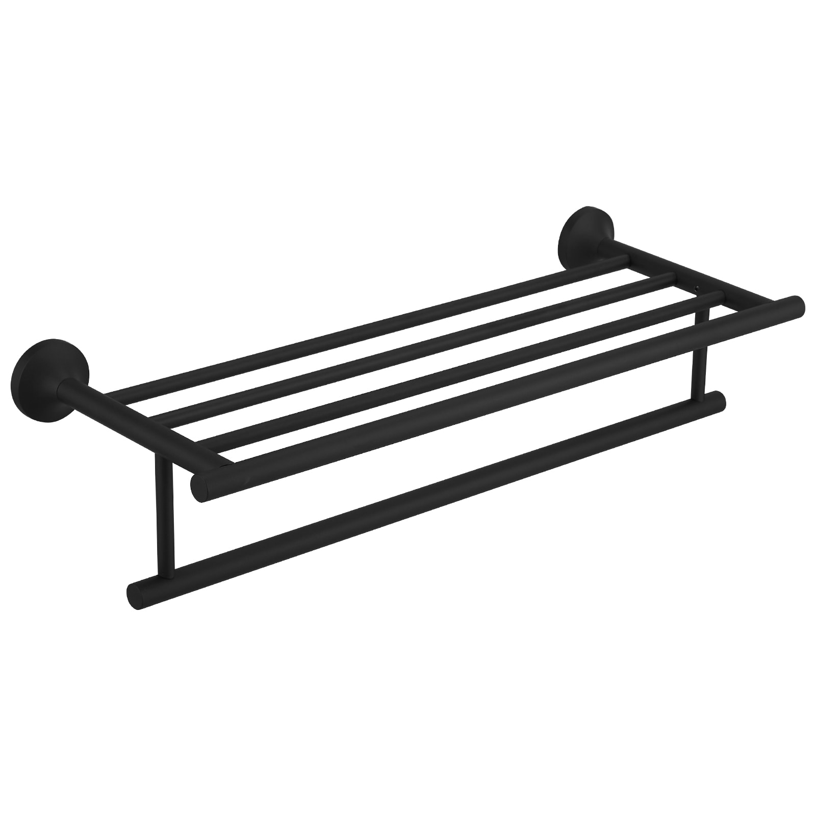 Perchero de Toallas Montado en Pared Negro Mate 9.65 pulgadas x 9.65 pulgadas x 24.41 pulgadas A-91088-NEGRO