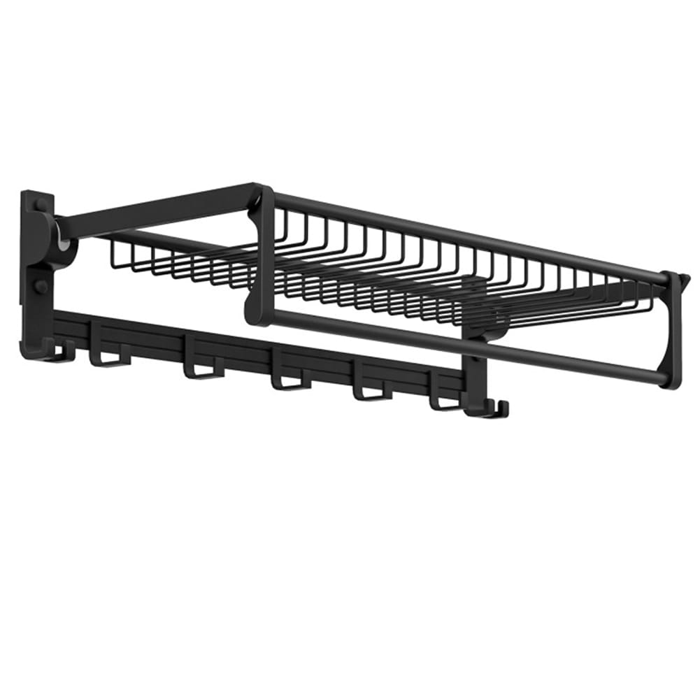 Percha para toallas de pared en negro WELLFOR 23.5 pulgadas x 23.5 pulgadas x 10 pulgadas JZ10207