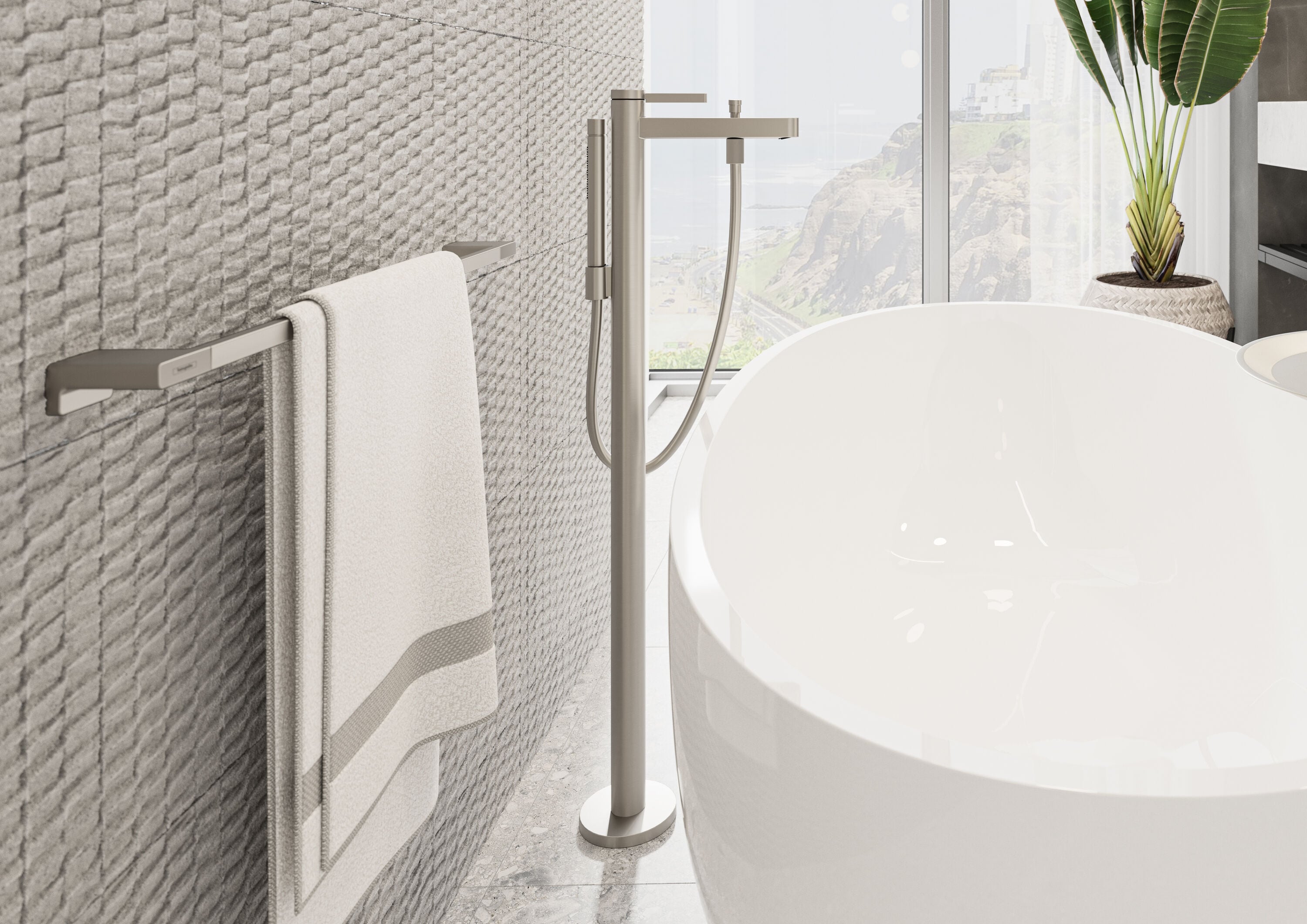 Toallero de pared cromado Hansgrohe AddStoris de 3.2 pulgadas x 17.5 pulgadas x 9.75 pulgadas 41751820