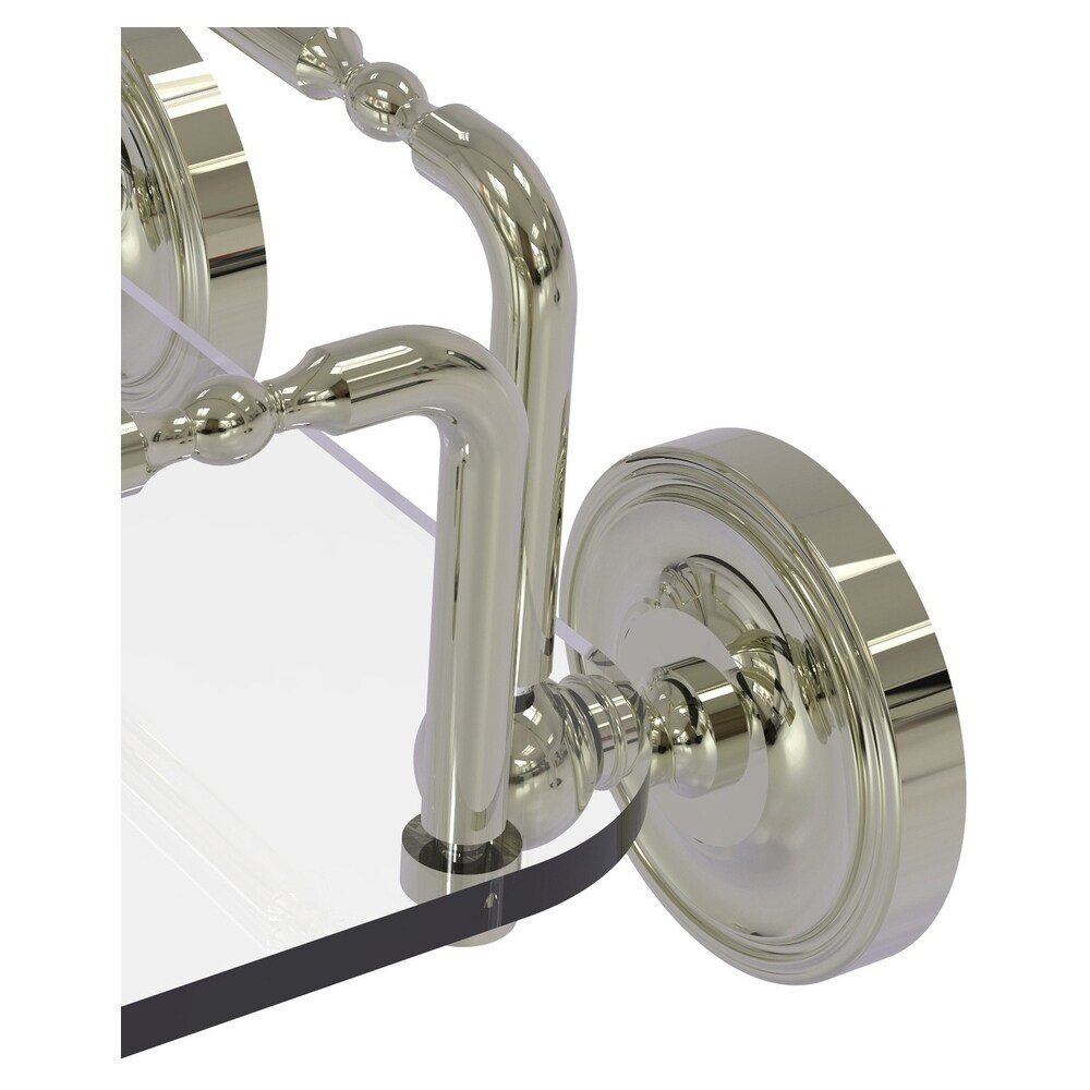 Perchero para toallas de montaje en pared, acabado en níquel pulido Prestige Regal de Allied Brass, 7.5 pulgadas x 10.25 pulgadas x 9 pulgadas