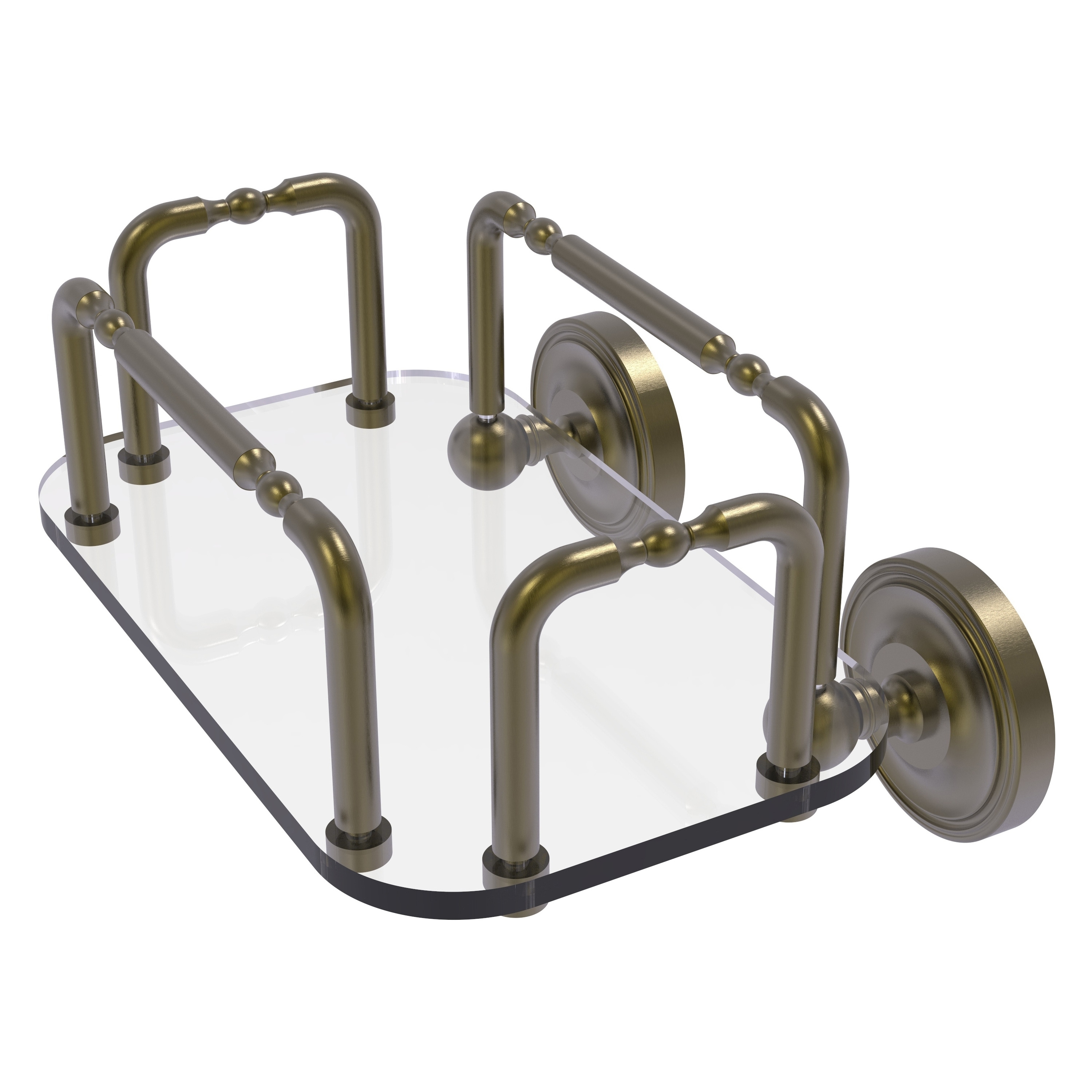 Perchero de toallas de pared de latón antiguo Prestige Regal Allied Brass 7.5 pulgadas x 10.25 pulgadas x 9 pulgadas GT-2-PR-ABR