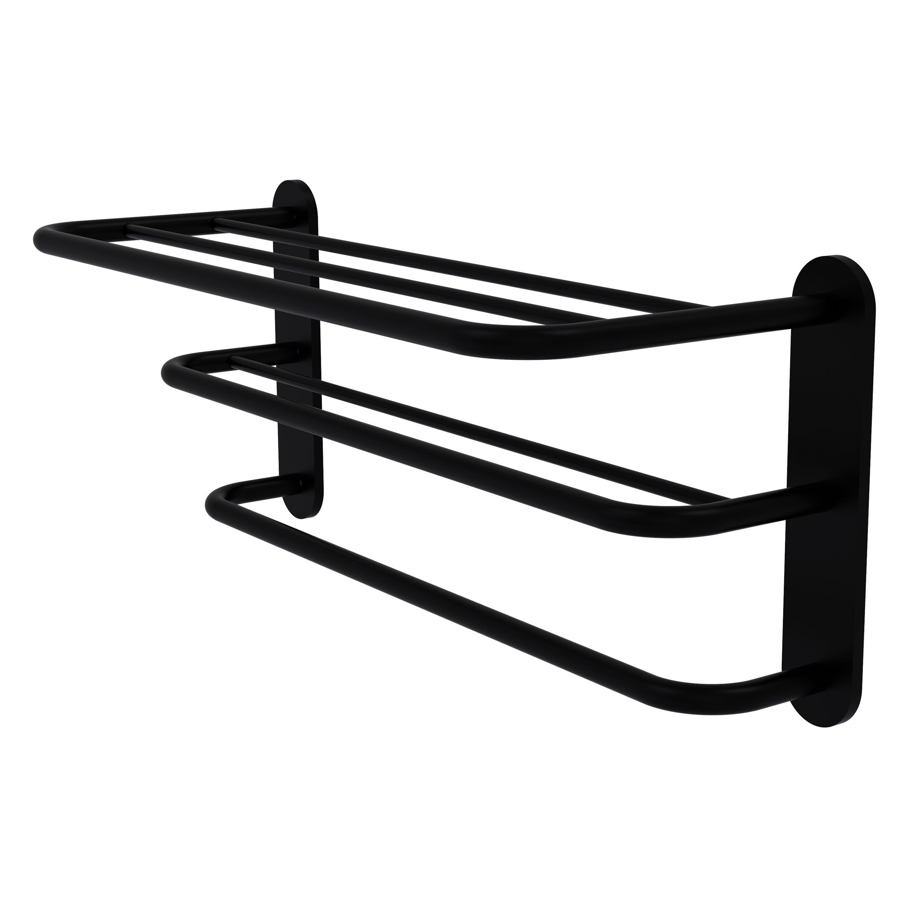 Perchero de Toallas Montado en la Pared Negro Mate 9 Pulgadas x 23 Pulgadas x 9 Pulgadas
