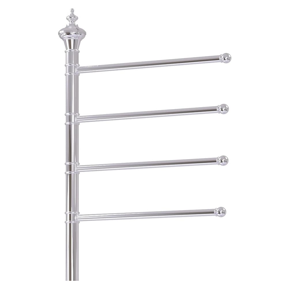 Toallero de pie de cromo pulido de latón de Alianza de 12 pulgadas x 49 pulgadas x 10.5 pulgadas TS-4L-PC