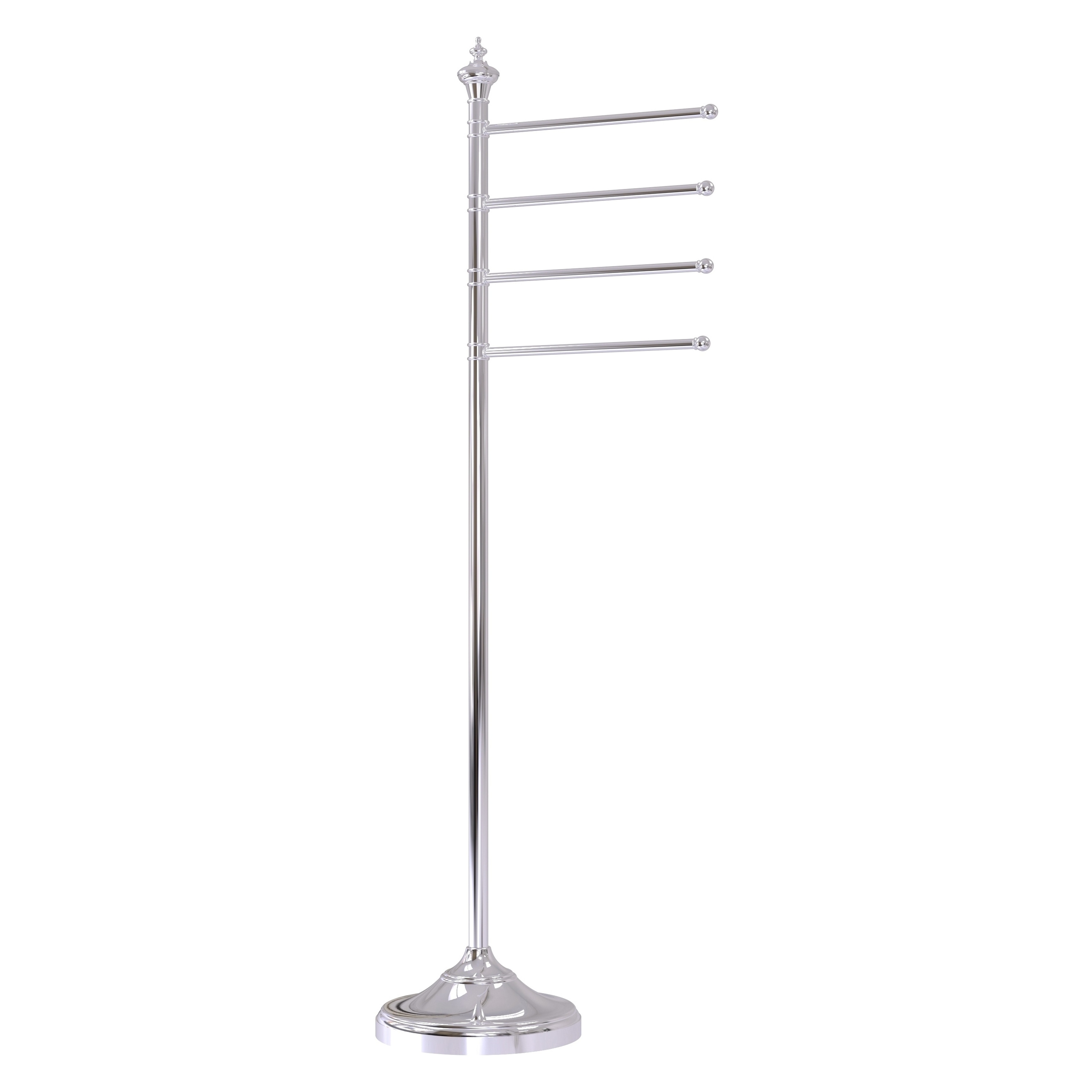 Toallero de pie de cromo pulido de latón de Alianza de 12 pulgadas x 49 pulgadas x 10.5 pulgadas TS-4L-PC