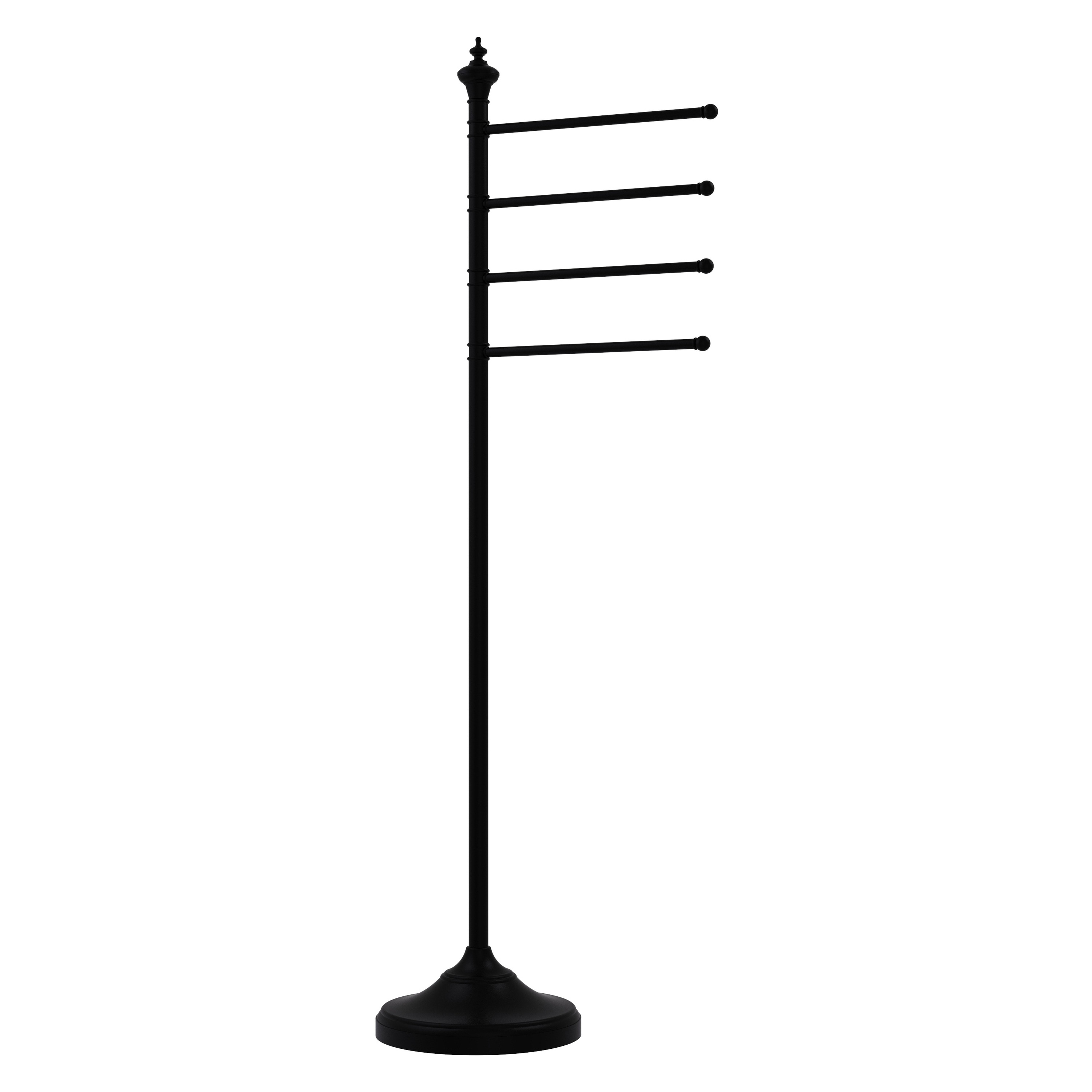 Toallero de Pie Negro Mate de latón macizo de 12 pulgadas x 49 pulgadas x 10.5 pulgadas