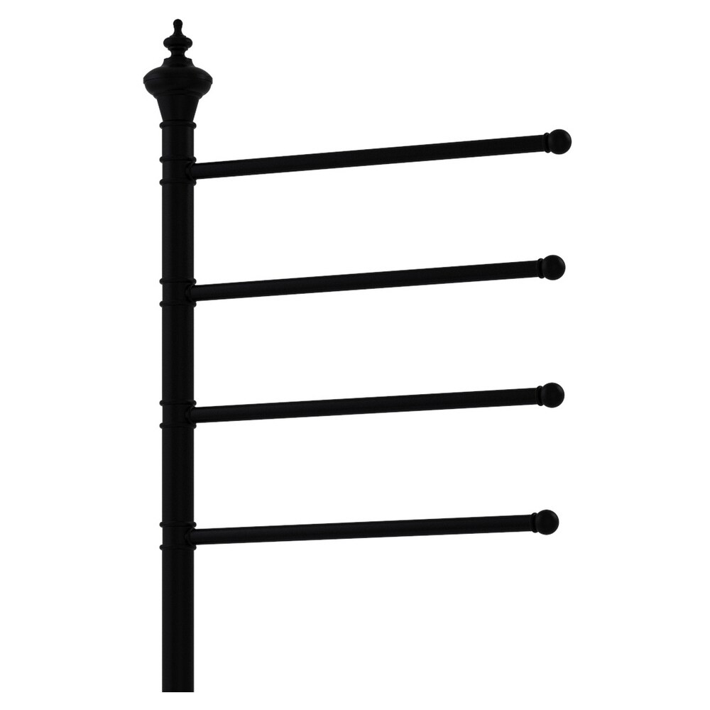 Toallero de Pie Negro Mate de latón macizo de 12 pulgadas x 49 pulgadas x 10.5 pulgadas