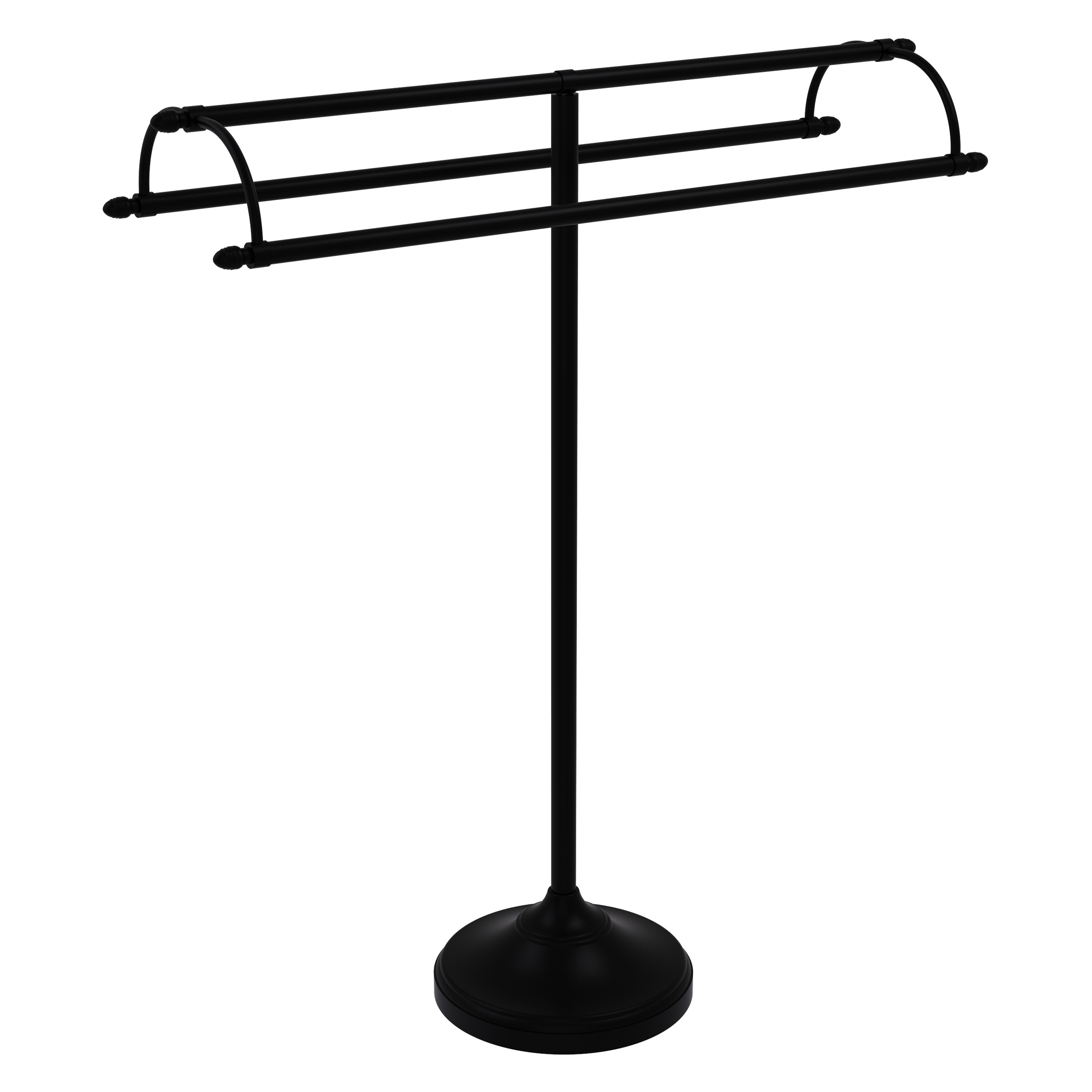 Toallero de Pie Negro Mate de Latón para Baño 31 Pulgadas x 37.3 Pulgadas x 10 Pulgadas TS-30-BKM